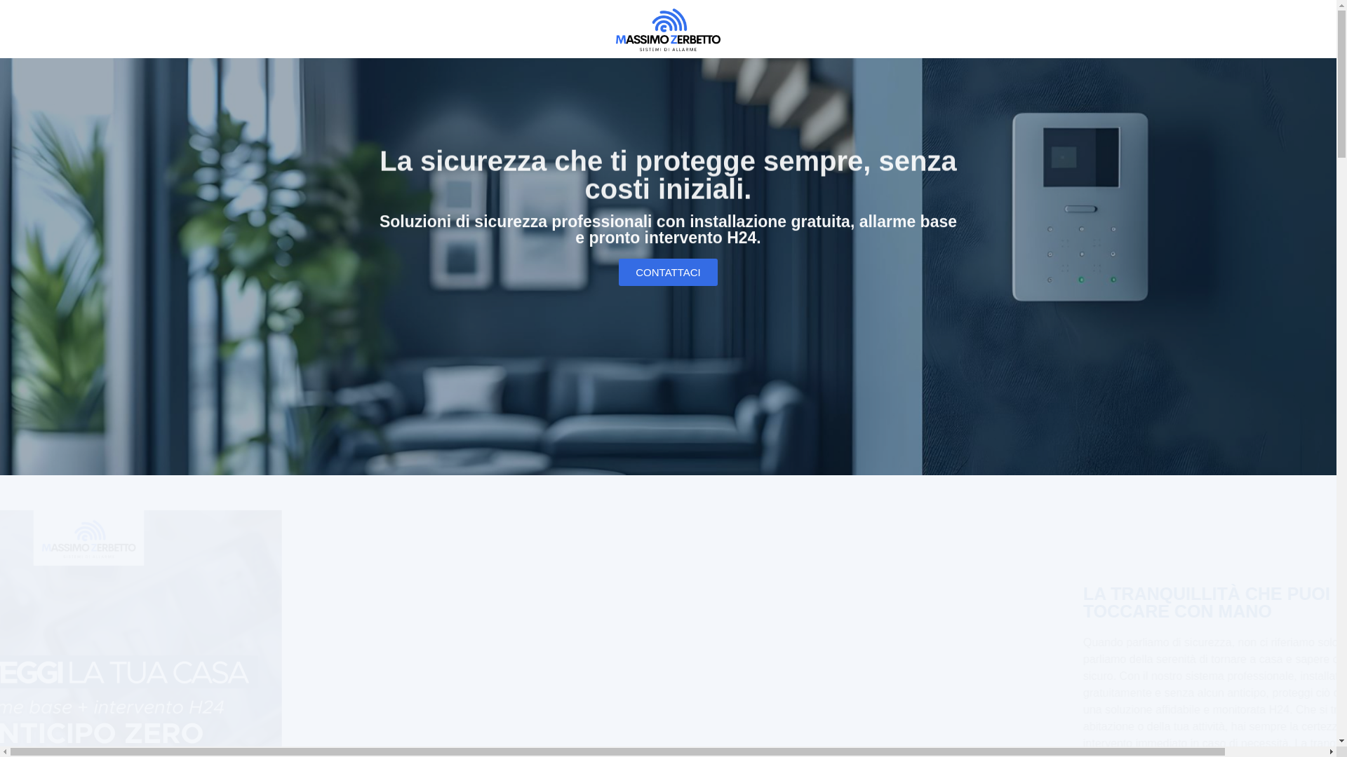 website screenshot of https://massimozerbetto-sistemidiallarme.eu/