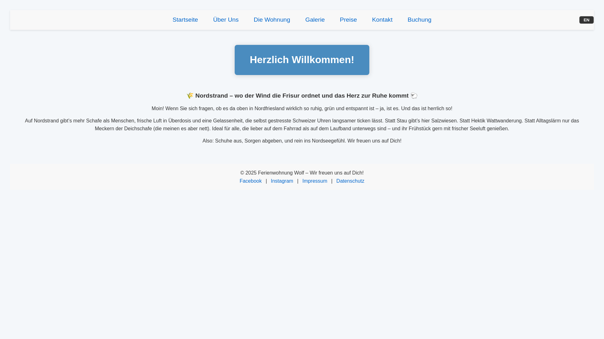 website screenshot of https://billige-ferienwohnung-auf-nordstrand.de/