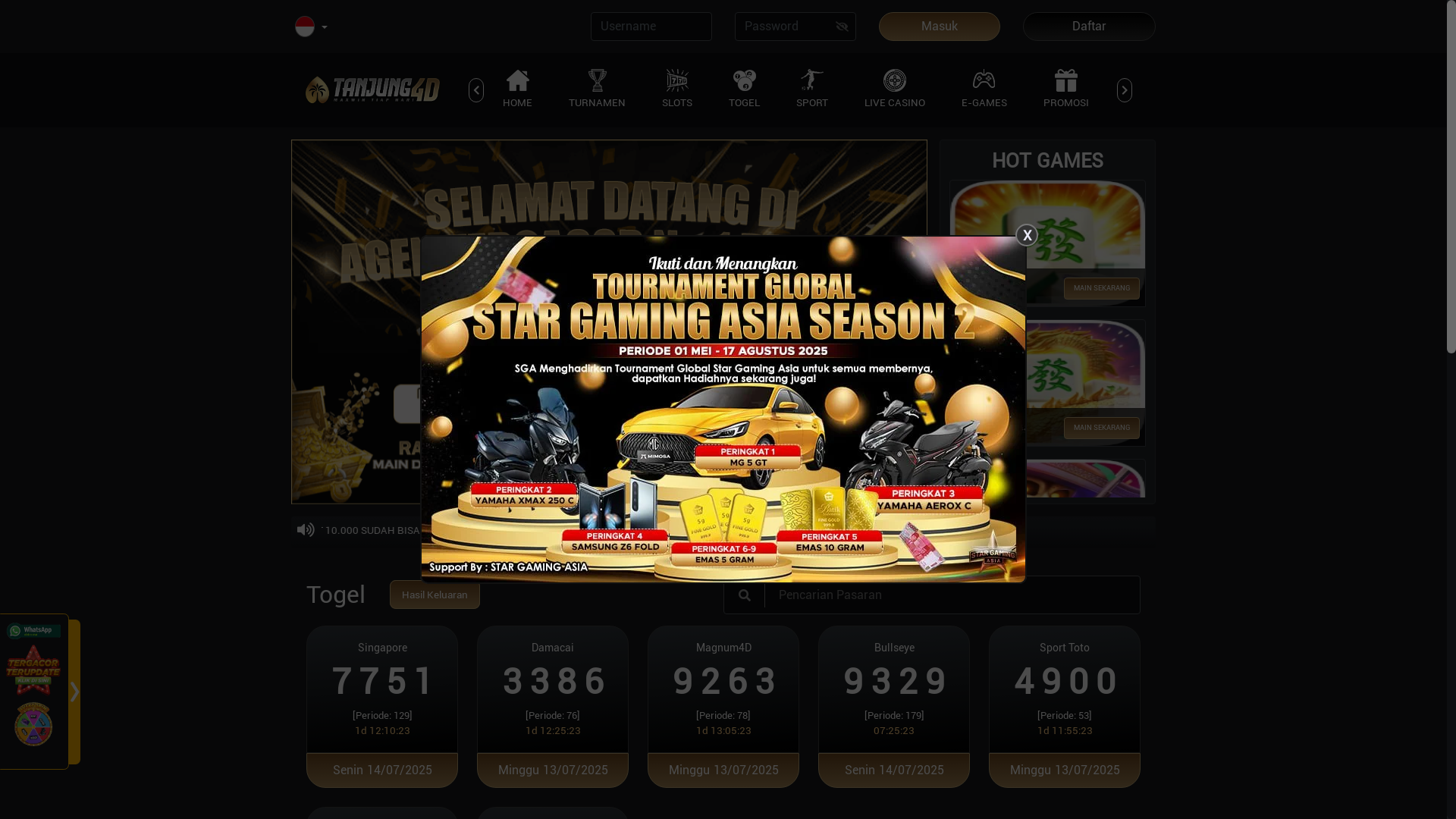 website screenshot of https://tanjunghappy.website/