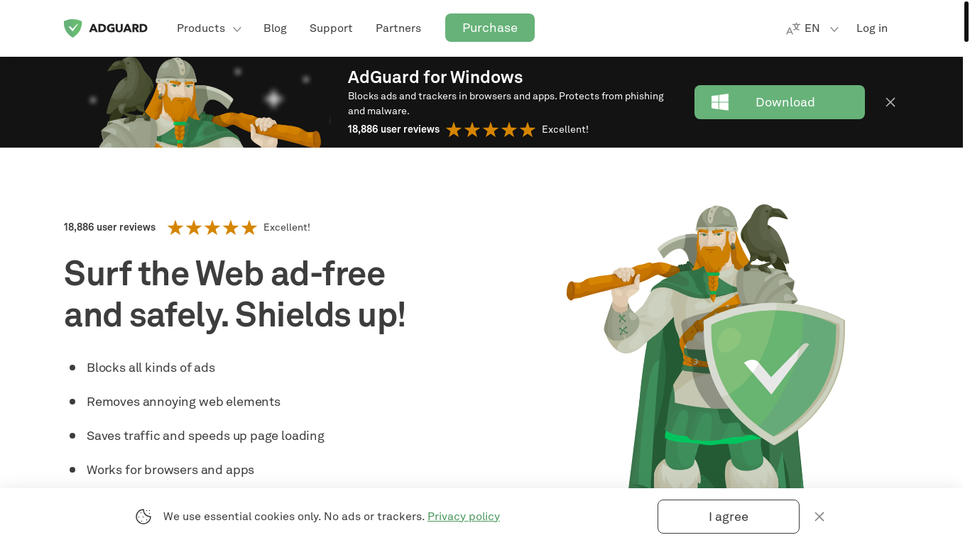 website screenshot of https://adguardstore.com/