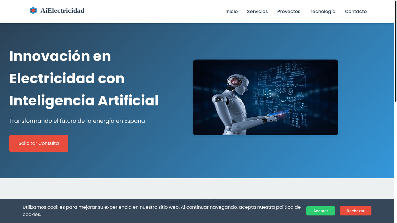 website screenshot of https://aielectricidad.pro/