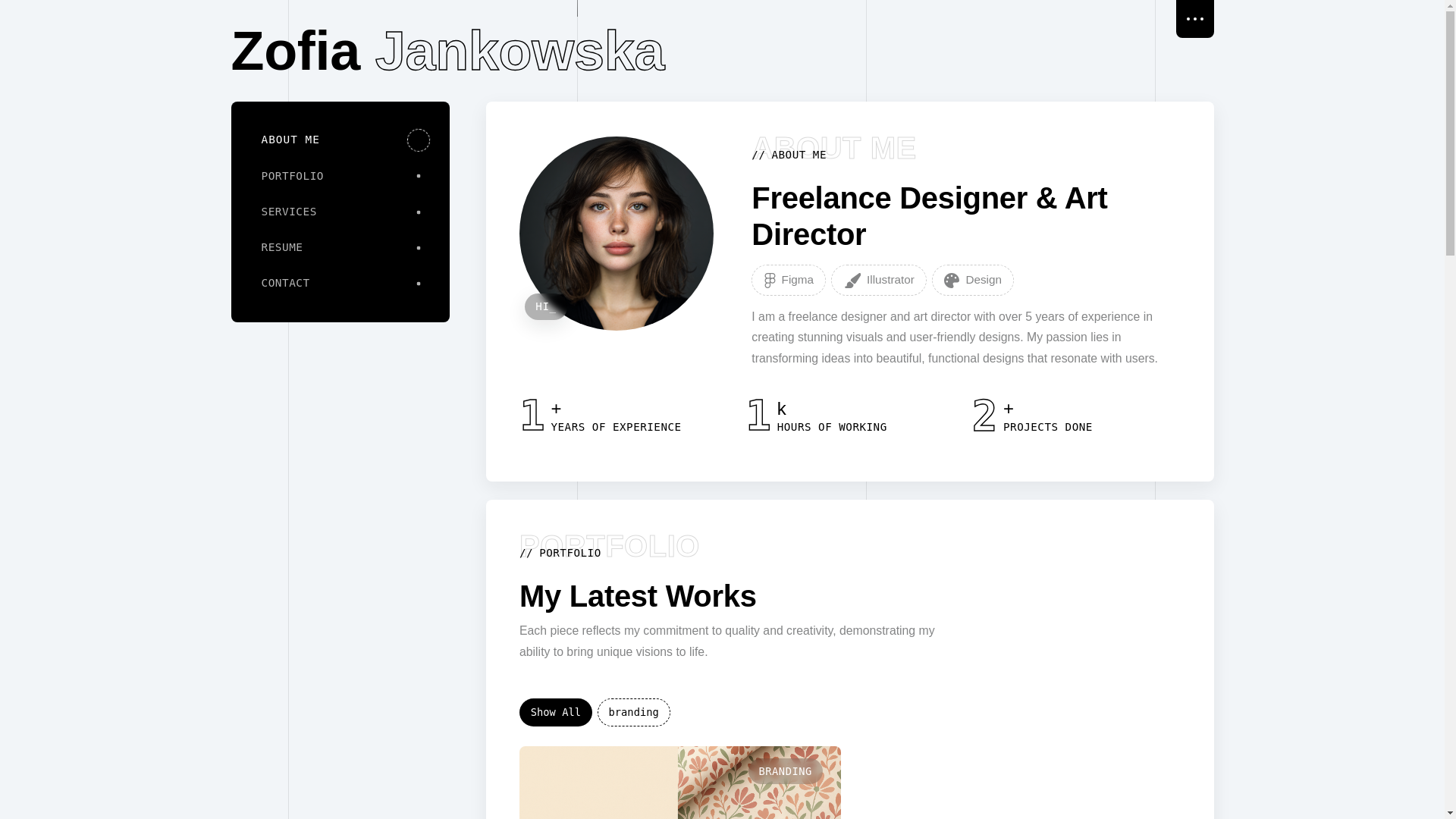 website screenshot of https://zofia-jankowska.pages.dev/