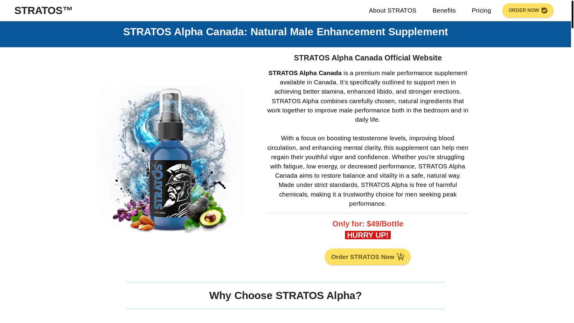 website screenshot of https://stratosalpha.ca/