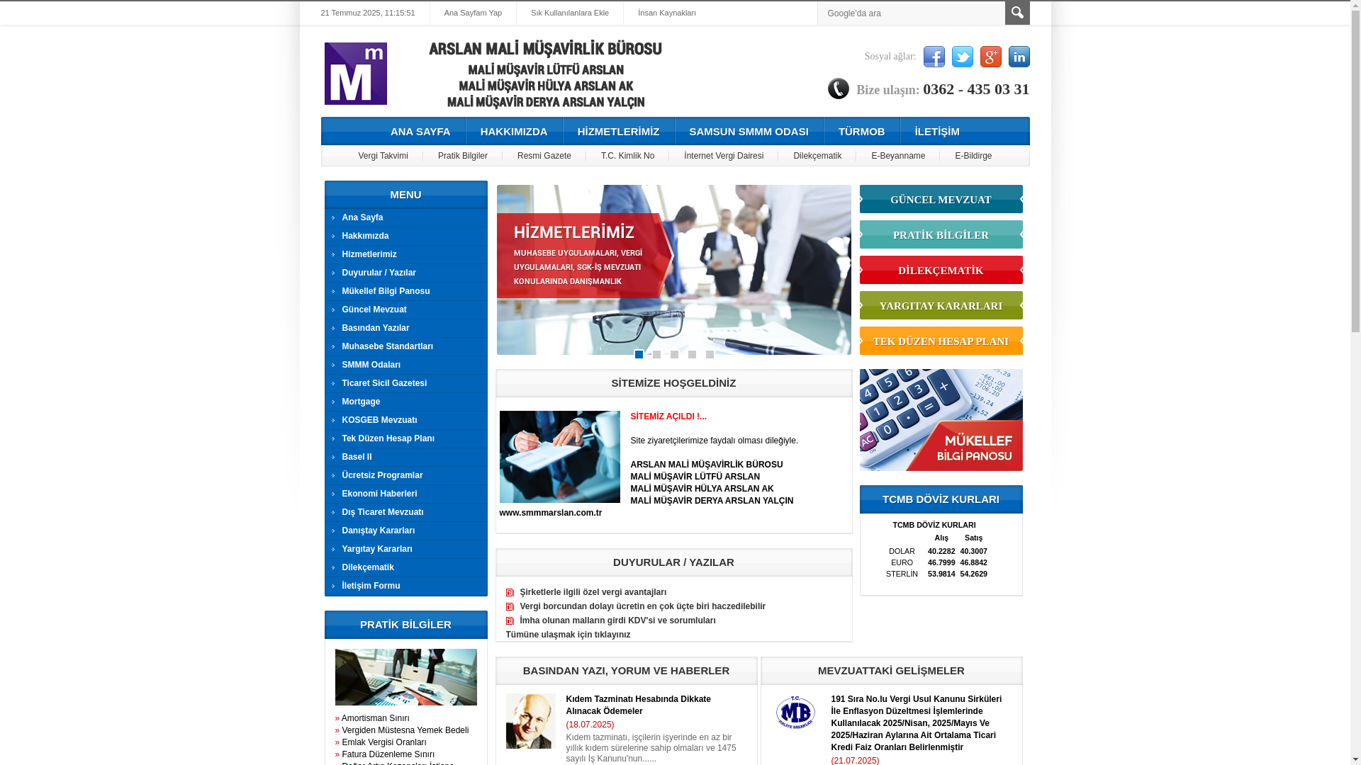 website screenshot of https://smmmarslan.com.tr/