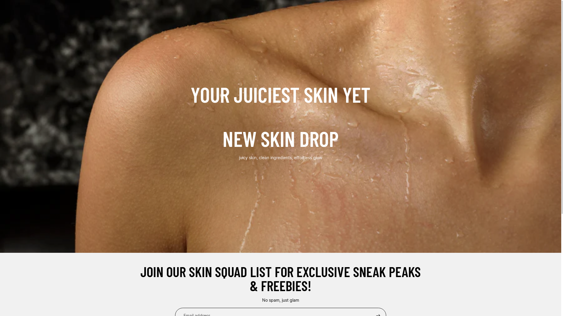 website screenshot of https://juicyskinshop.com/