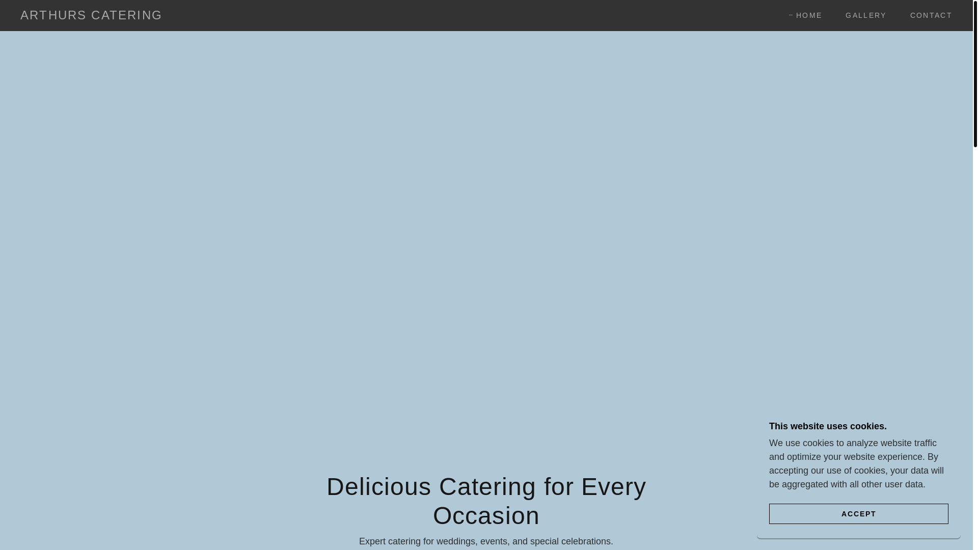 website screenshot of https://aurthurscaterings.com/