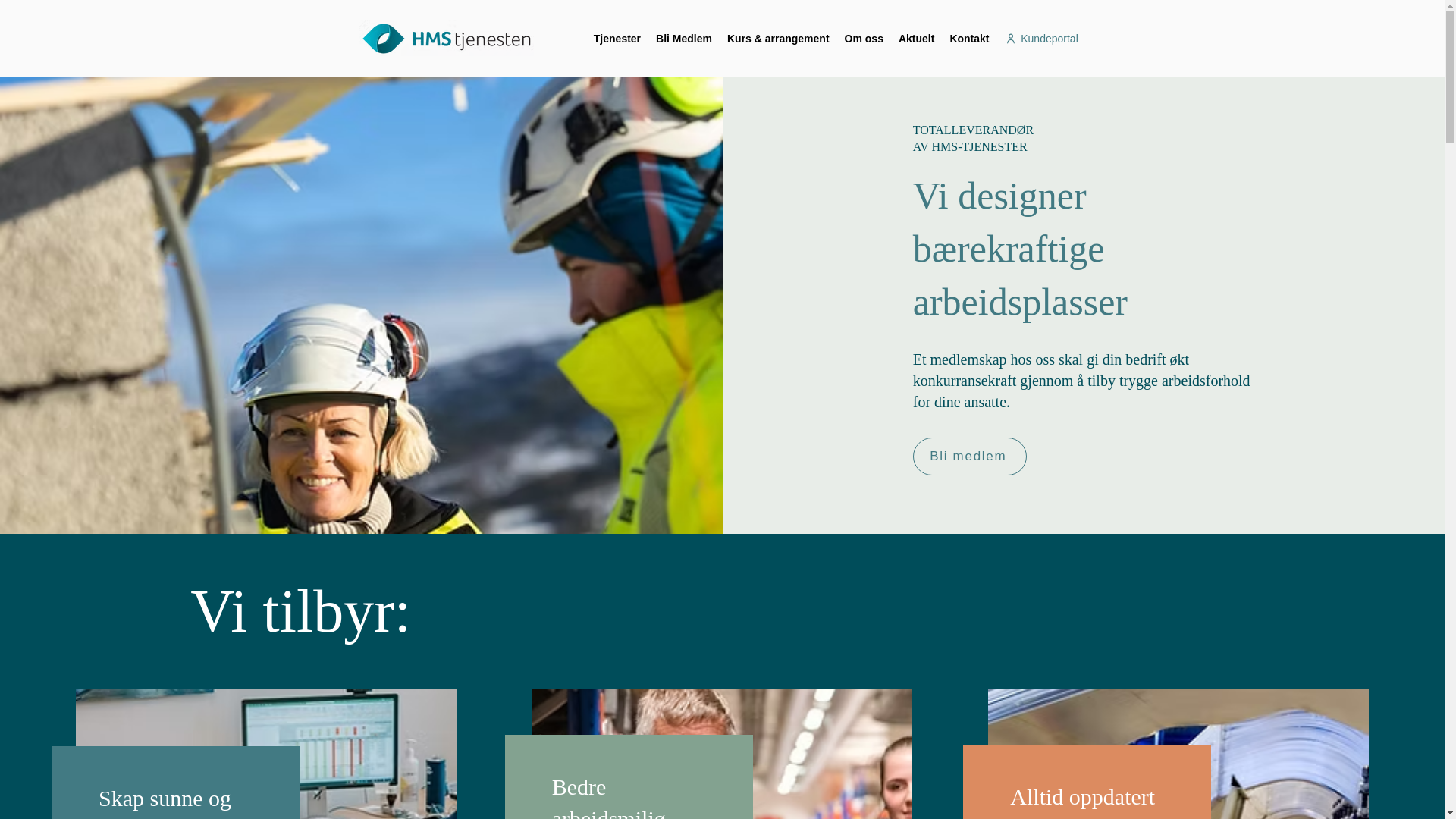 website screenshot of https://hmstjenesten.no/