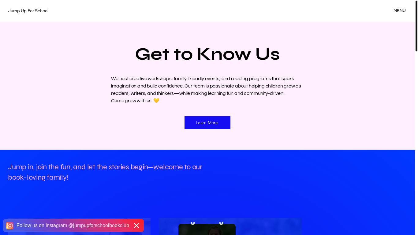 website screenshot of https://jumpupforschoolbookclub.com/