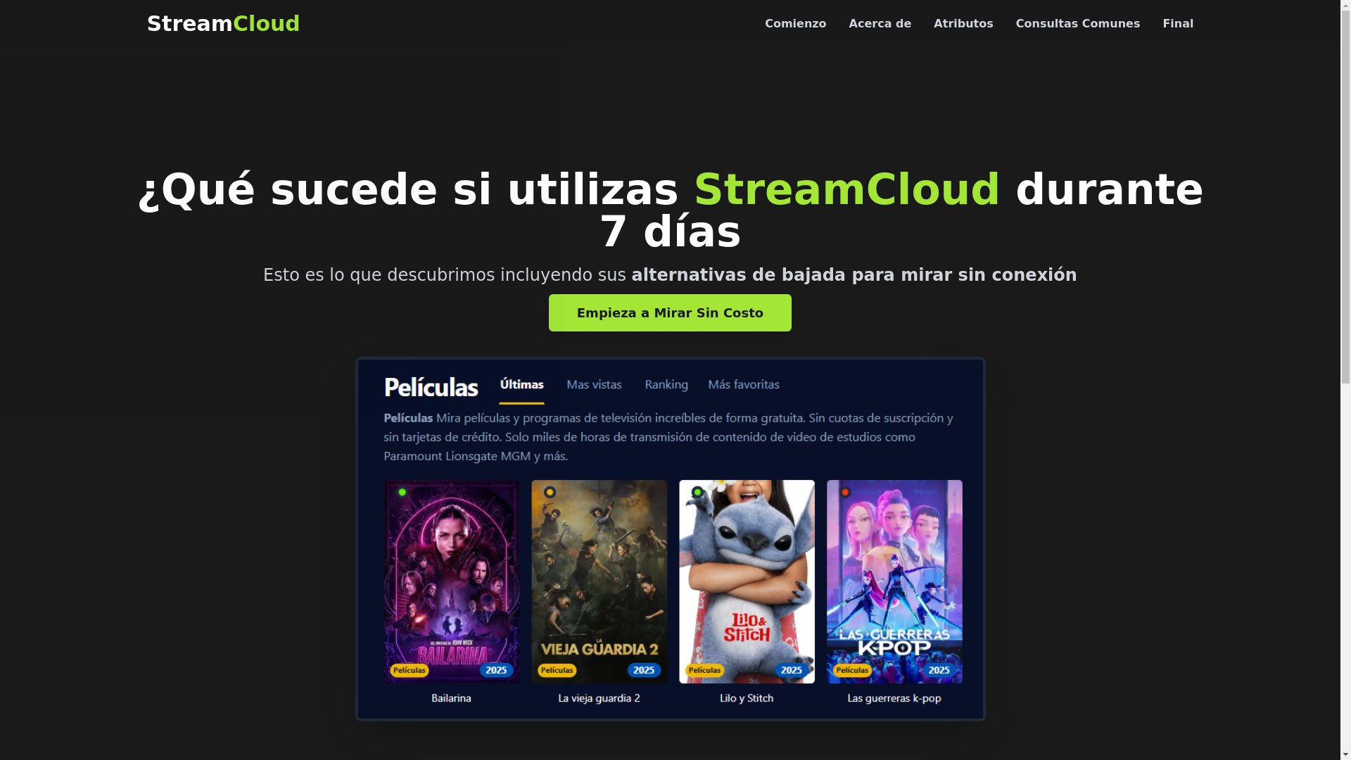 website screenshot of https://streamcloud-36ys.pages.dev/