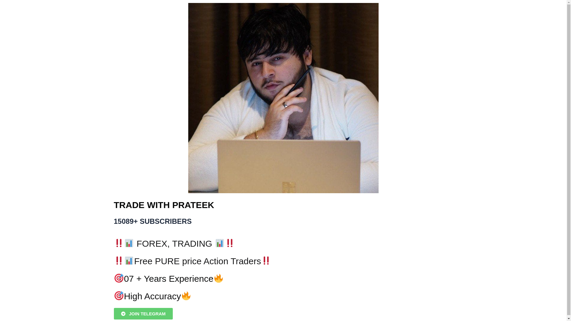 website screenshot of https://tradewithparteek.online/