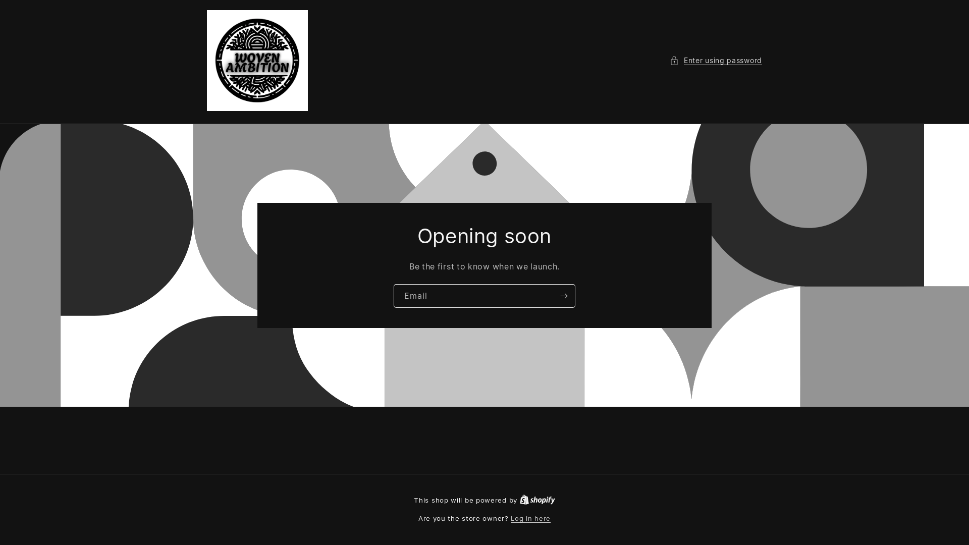 website screenshot of https://wovenambition.store/