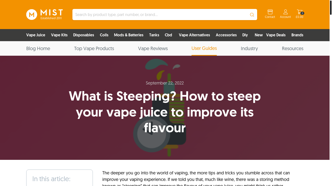 website screenshot of https://www.google.com/url?sa=t&source=web&cd=&ved=2ahUKEwjQmKr786-NAxXyUqQEHS9RKfYQjJEMegQIBRAB&url=https%3A%2F%2Fwww.misteliquid.co.uk%2Fblog%2Fhow-to-steep-e-liquid%2F&usg=AOvVaw3BBCsYIZS1CVKmmUR6P8nZ&opi=89978449