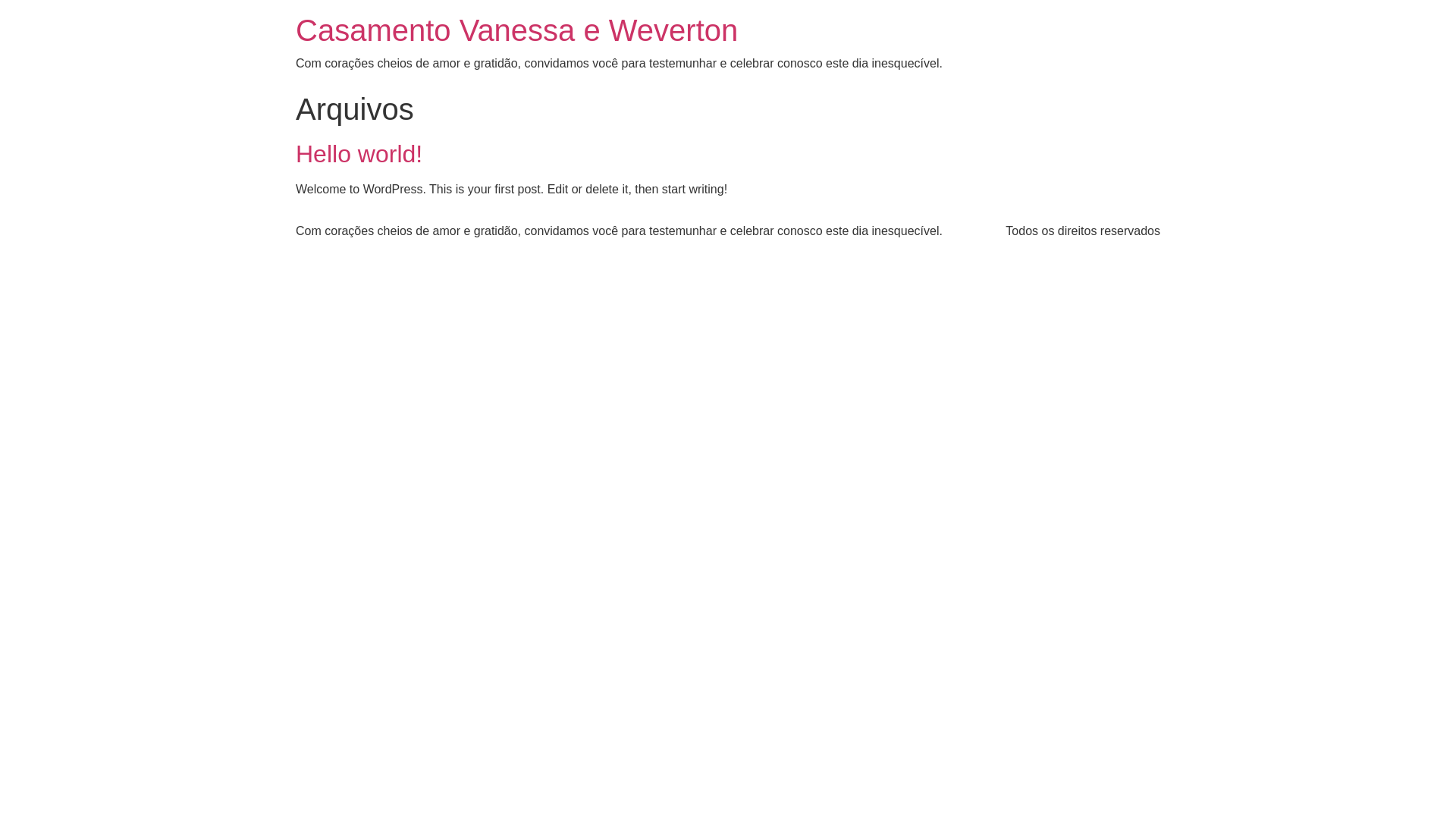 website screenshot of https://vanessaeweverton.com.br/