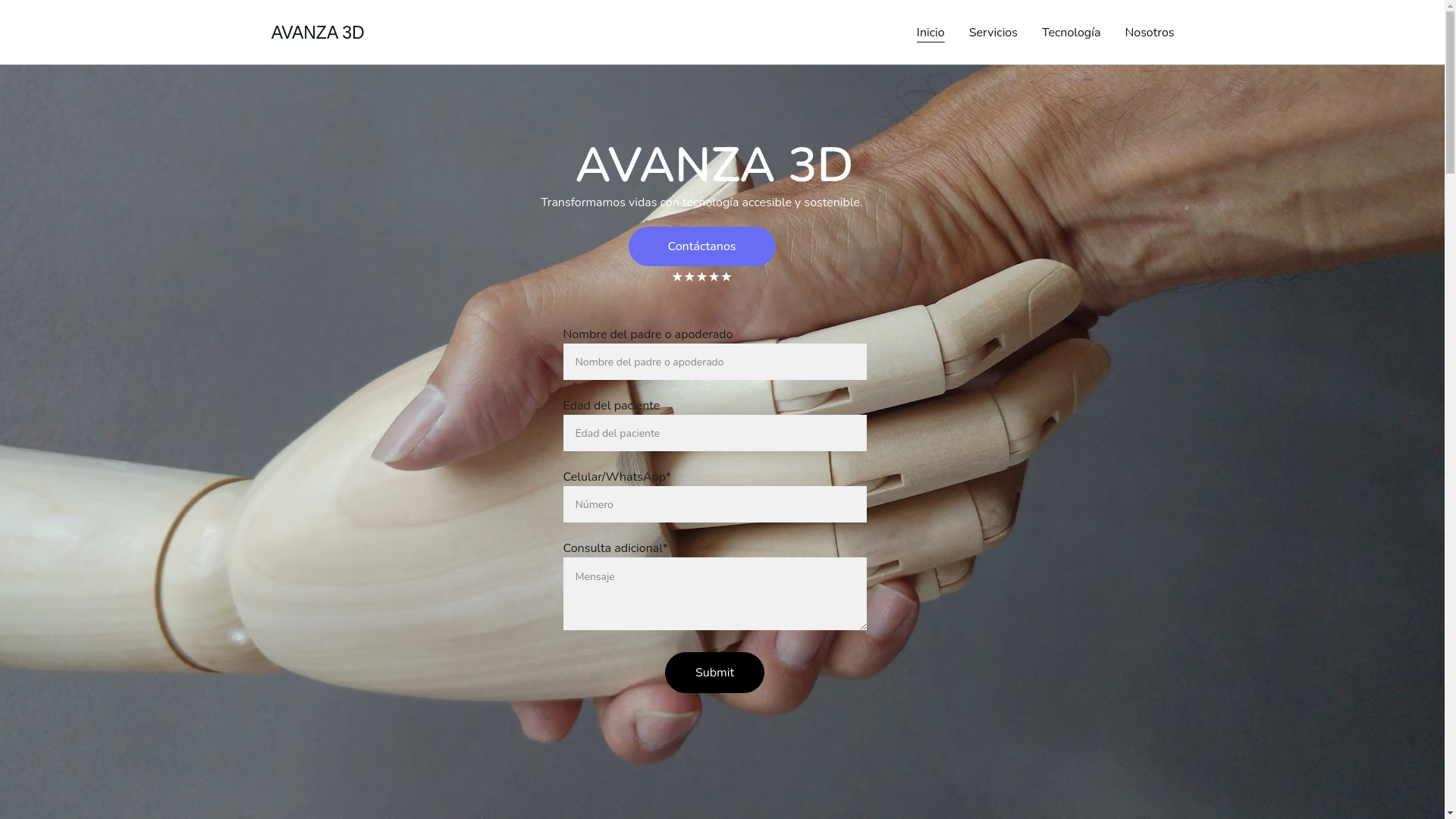 website screenshot of https://avanza3d.com/