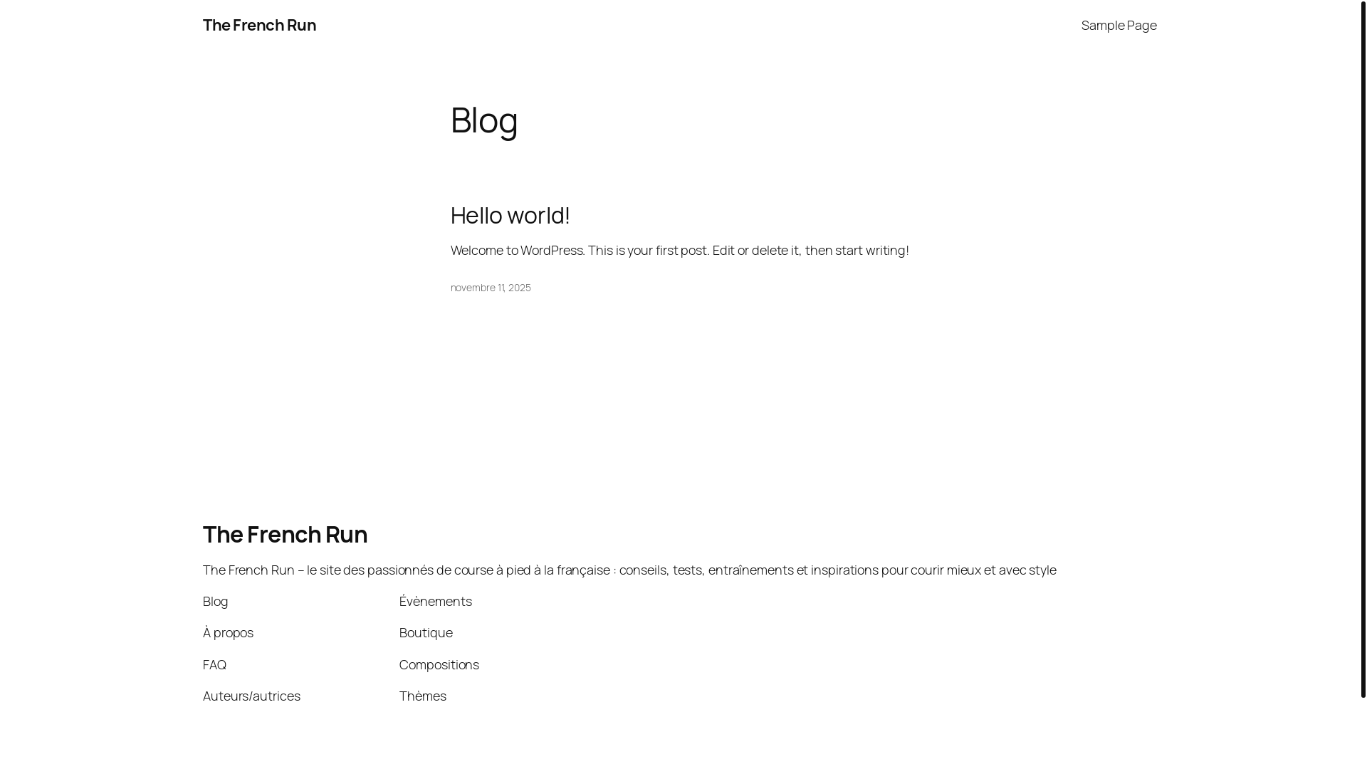 website screenshot of https://thefrench-run.com/
