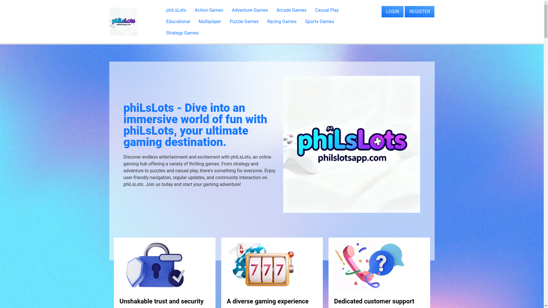 website screenshot of https://philslotsapp.com/