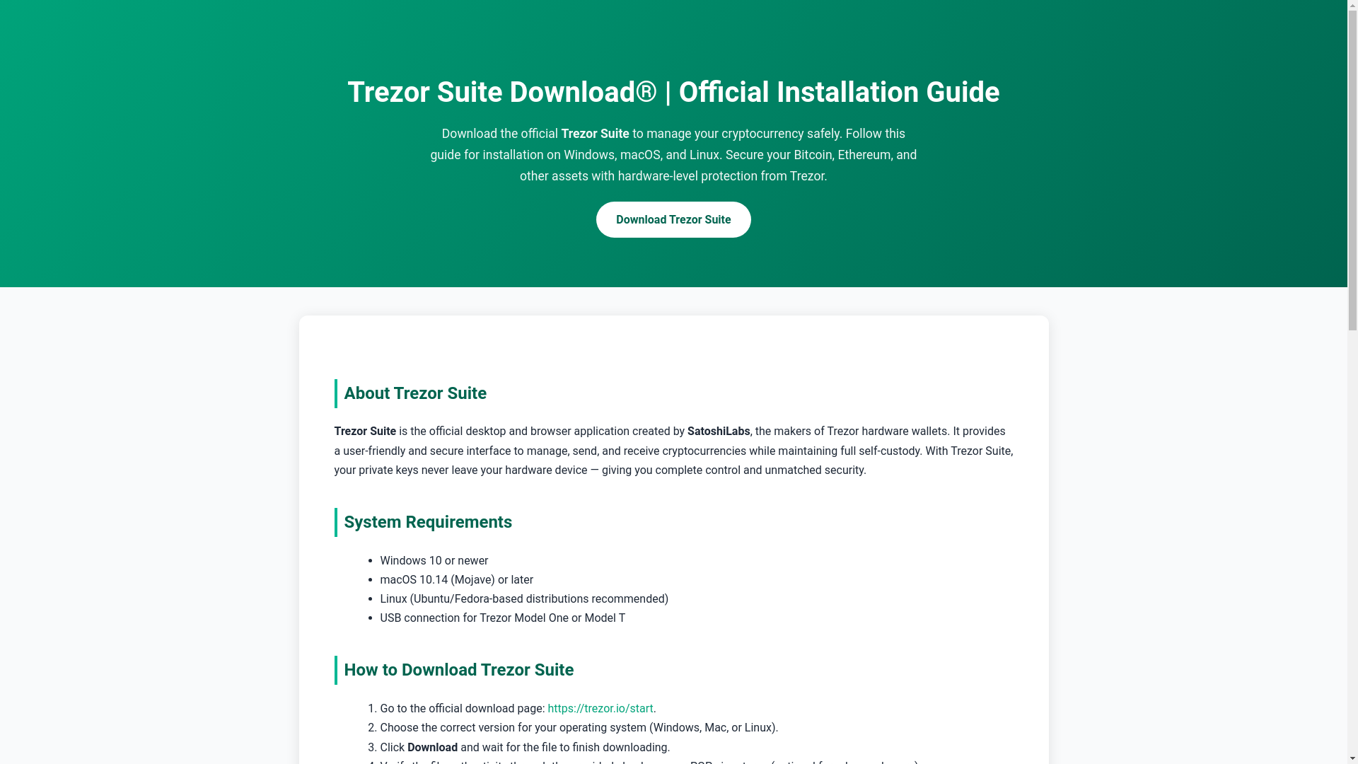 website screenshot of https://provider-suite-trezr-download.pages.dev/
