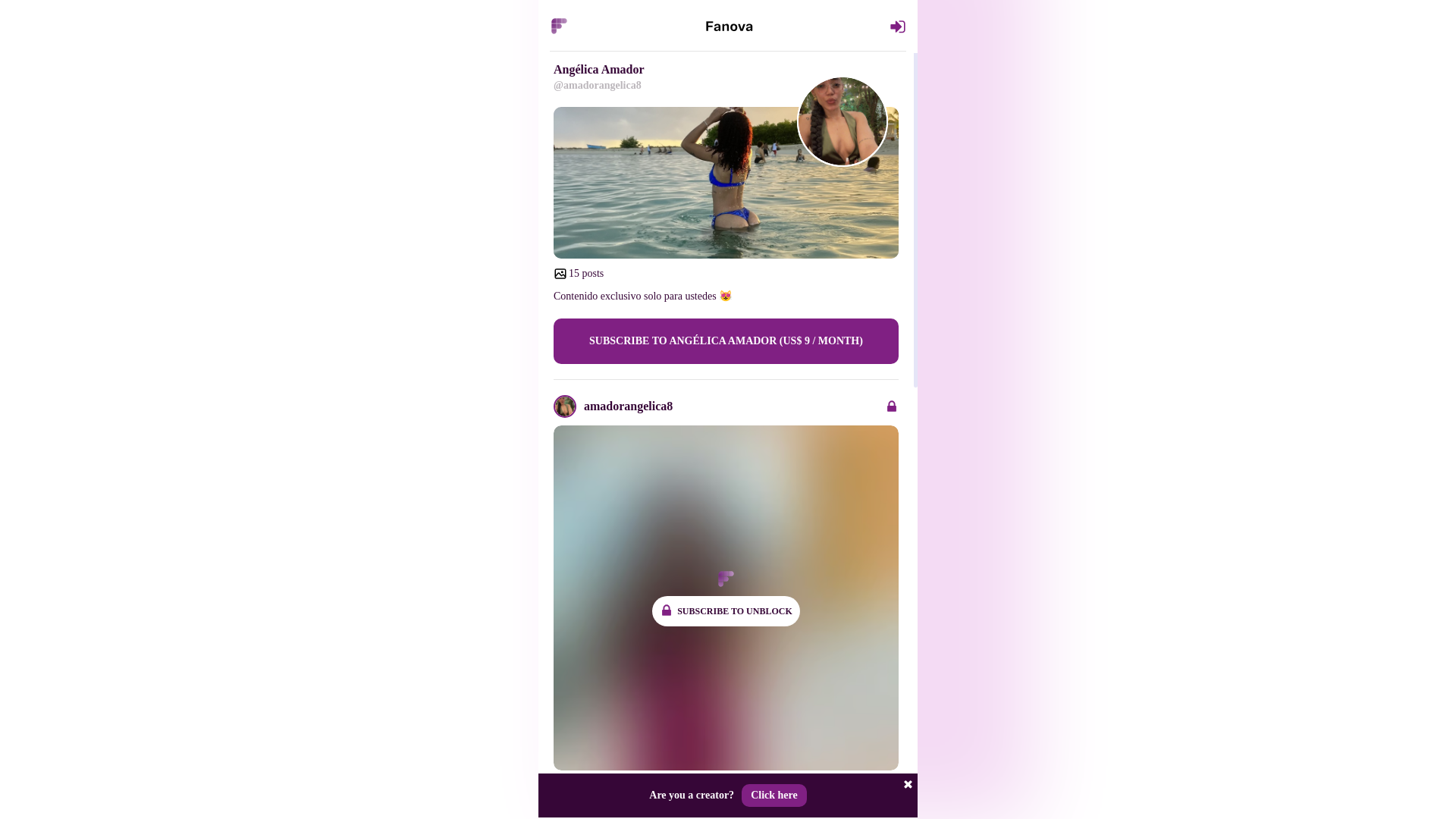 website screenshot of https://fanova.com/amadorangelica8