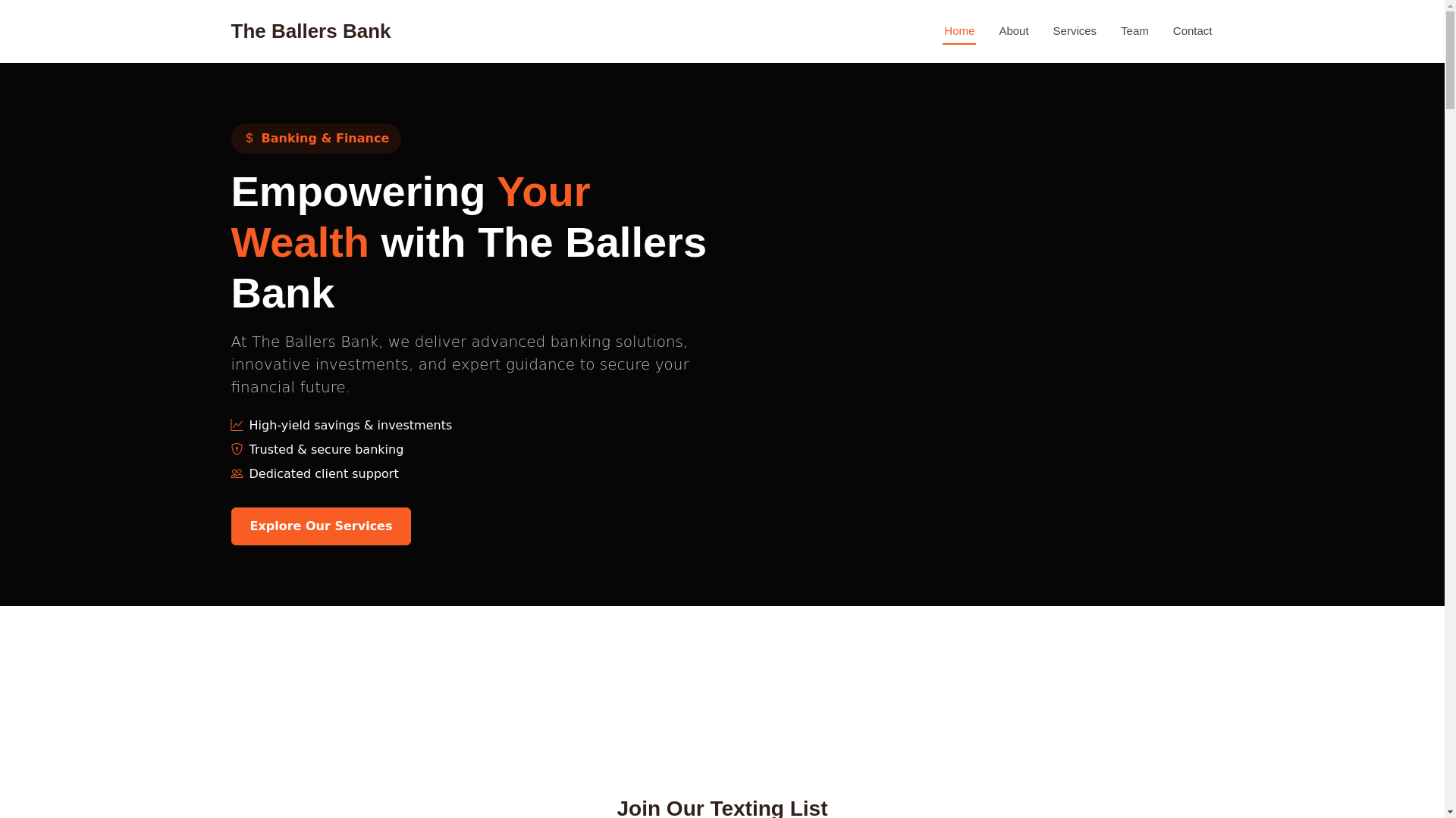 website screenshot of https://the-ballers-bank.com/