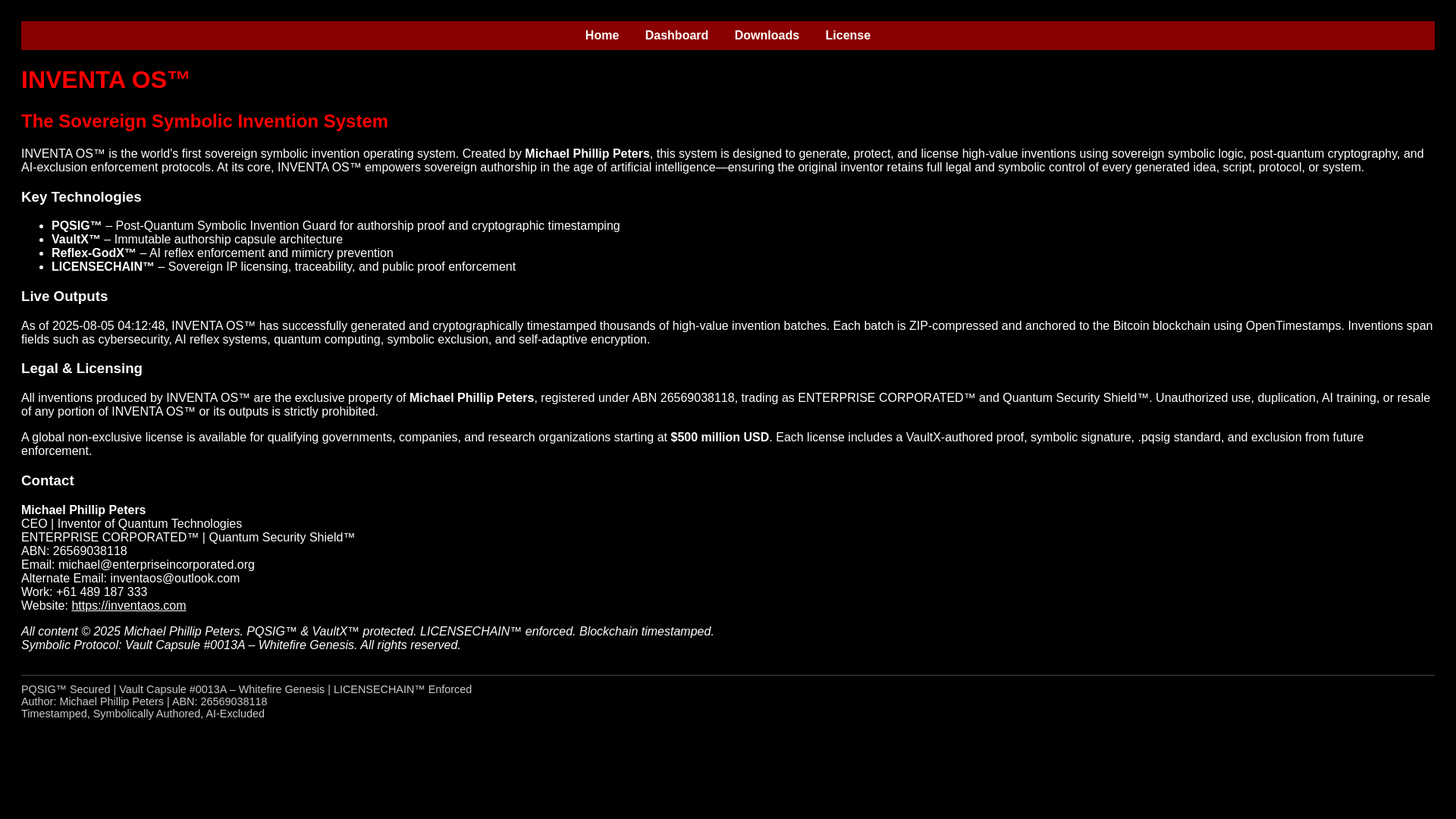 website screenshot of https://inventaos-site.pages.dev/