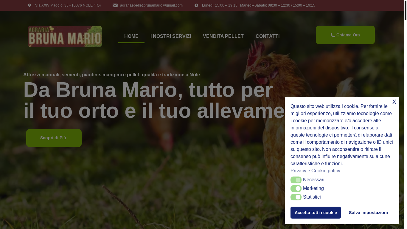 website screenshot of https://agricolturaepelletbrunamario.it/