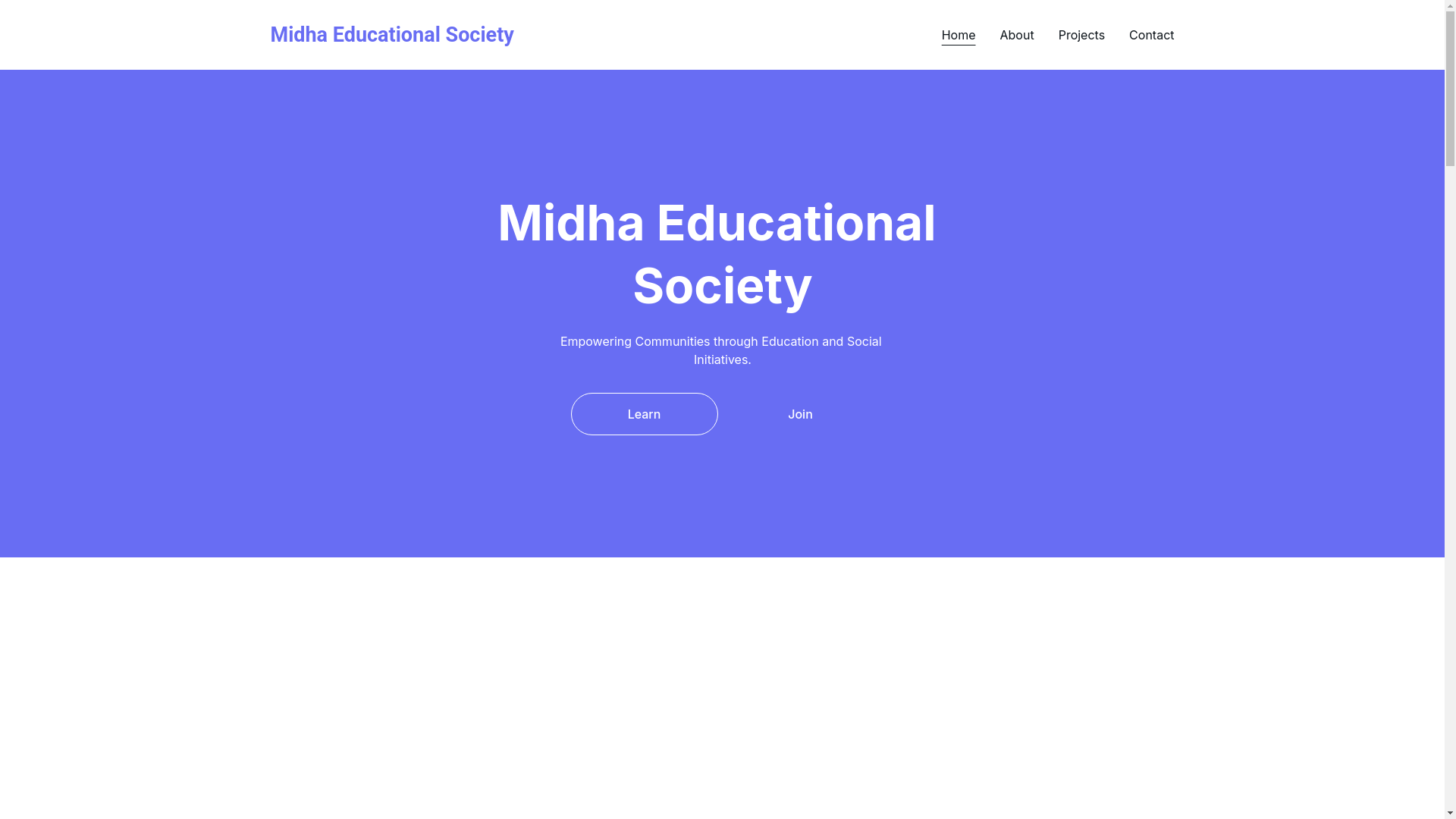 website screenshot of https://midhaeducation.in/