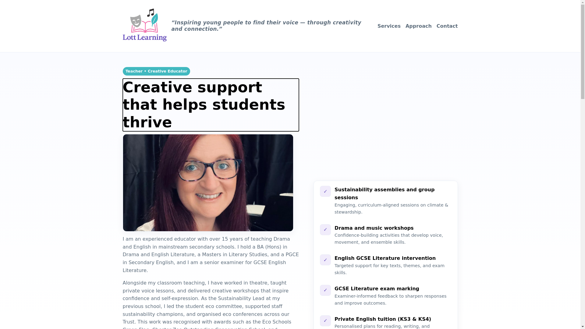 website screenshot of https://lottlearning.uk/