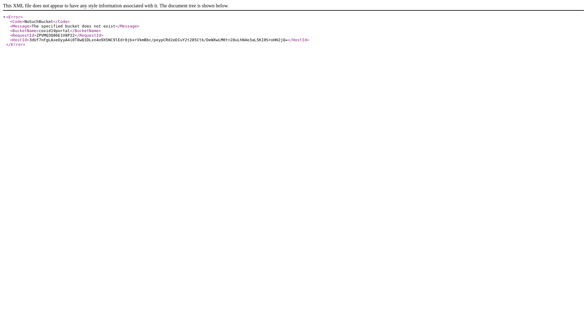 website screenshot of https://covid19portal.s3.us-west-1.amazonaws.com