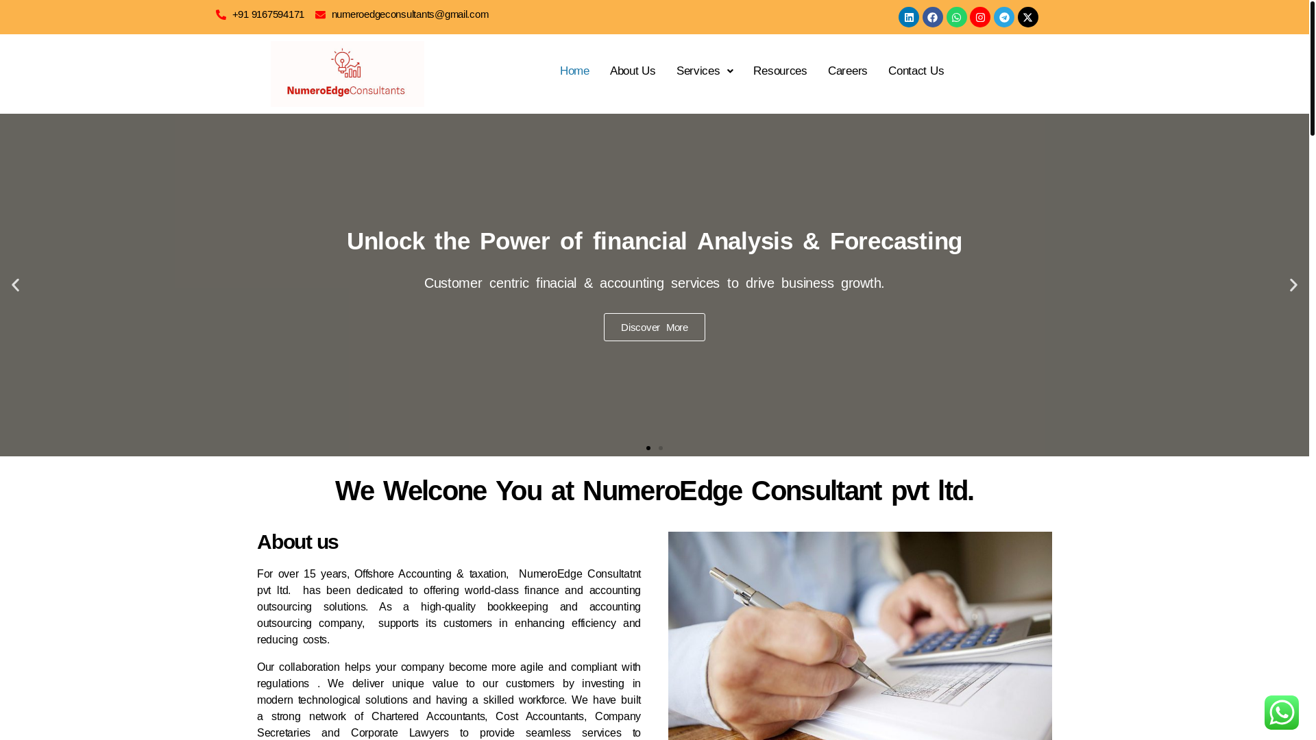 website screenshot of https://numeroedgeconsultants.com/