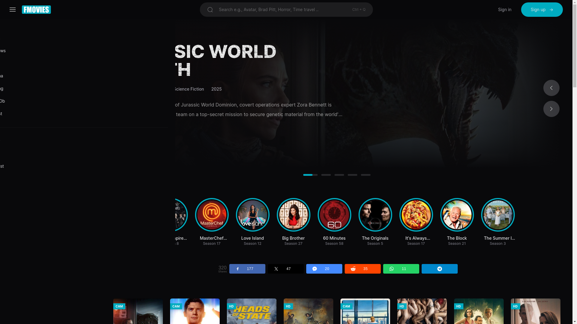 website screenshot of https://f-moviesz.to/home