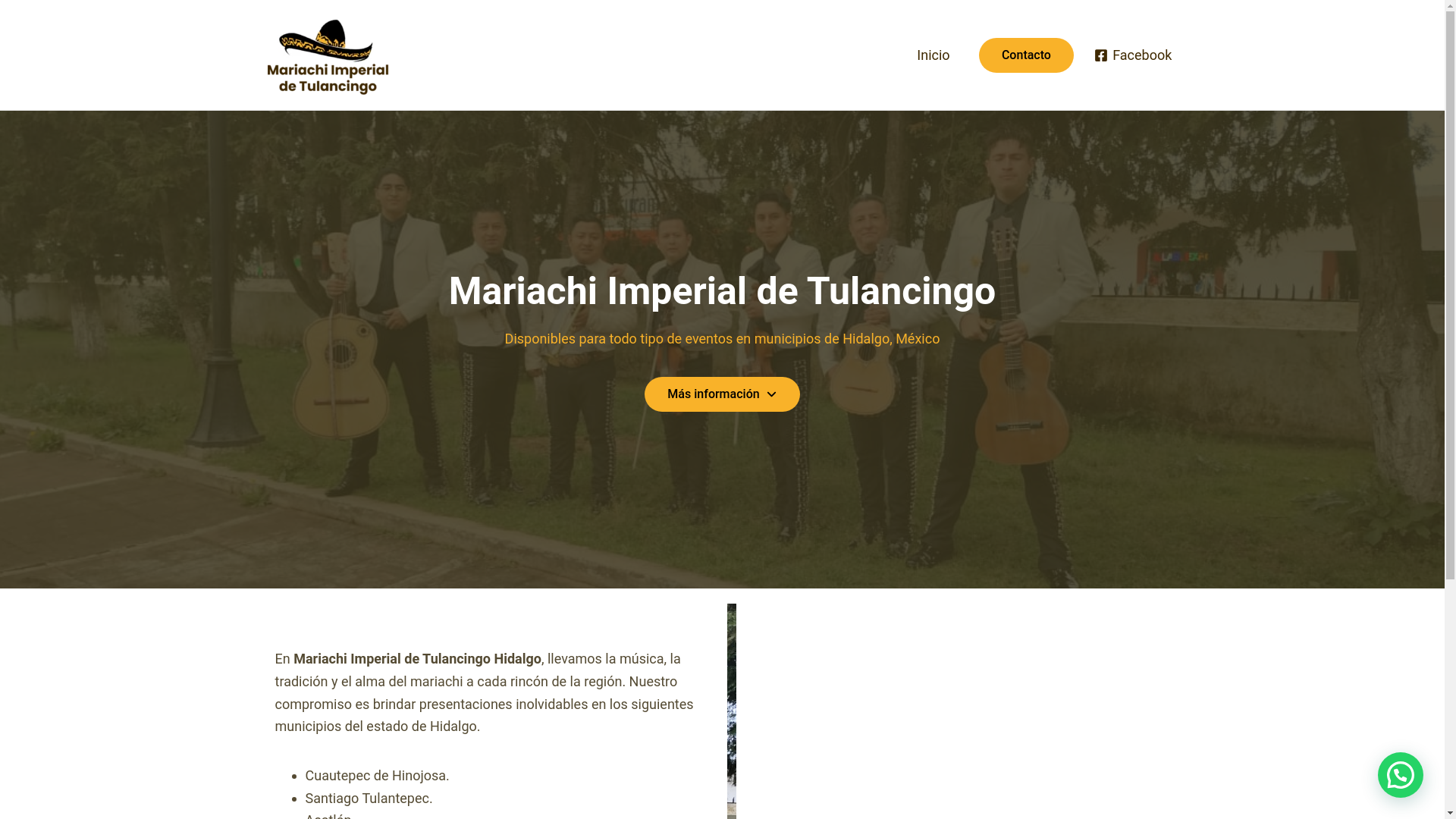 website screenshot of https://mariachiimperialdetulancingo.com/