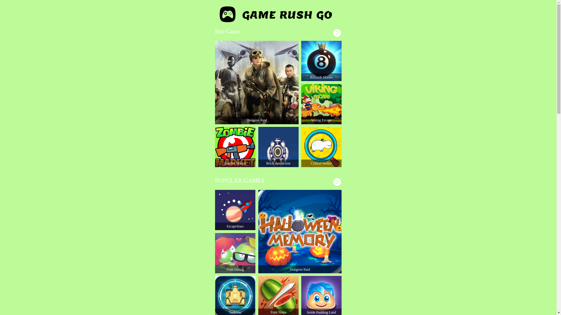 website screenshot of https://gamerushgo.com/