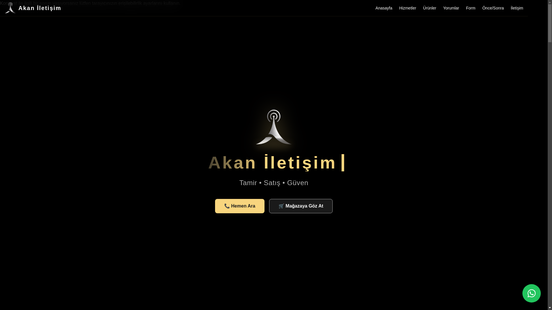website screenshot of https://akaniletisim.com.tr/