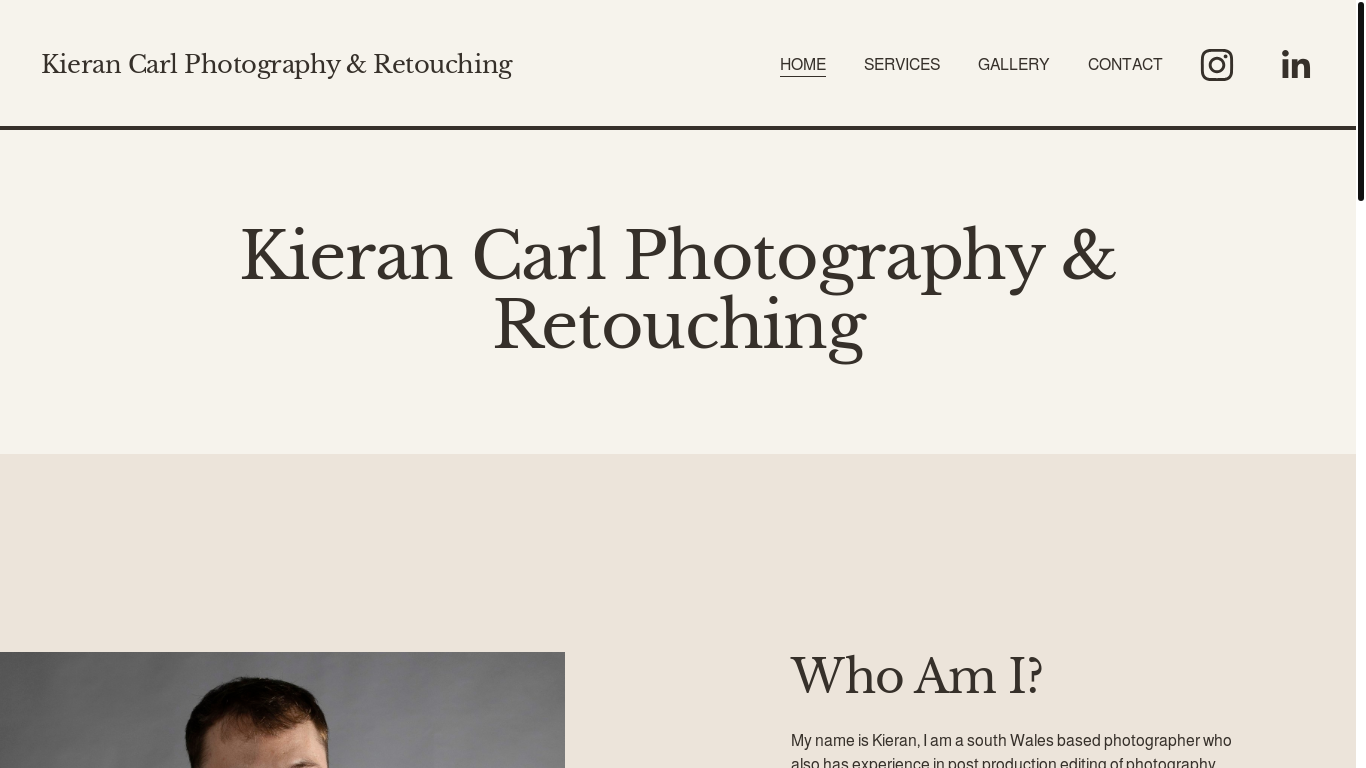 website screenshot of https://kierancarlphotosretouching.com/
