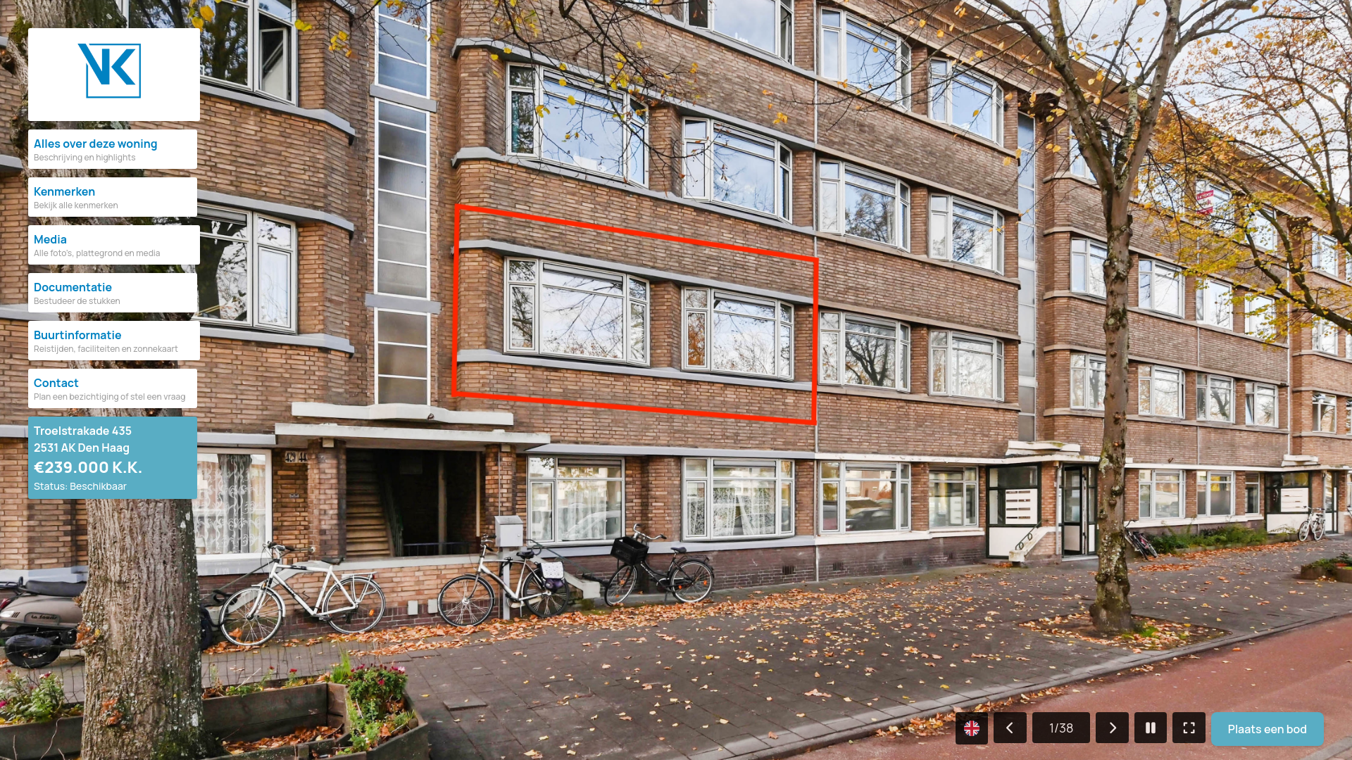 website screenshot of https://troelstrakade435.nl/