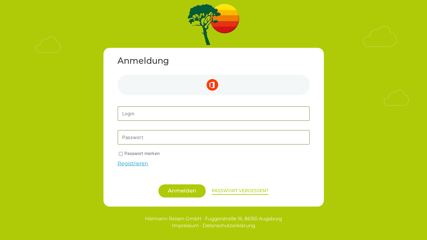 website screenshot of https://hoermann-reisen.team/