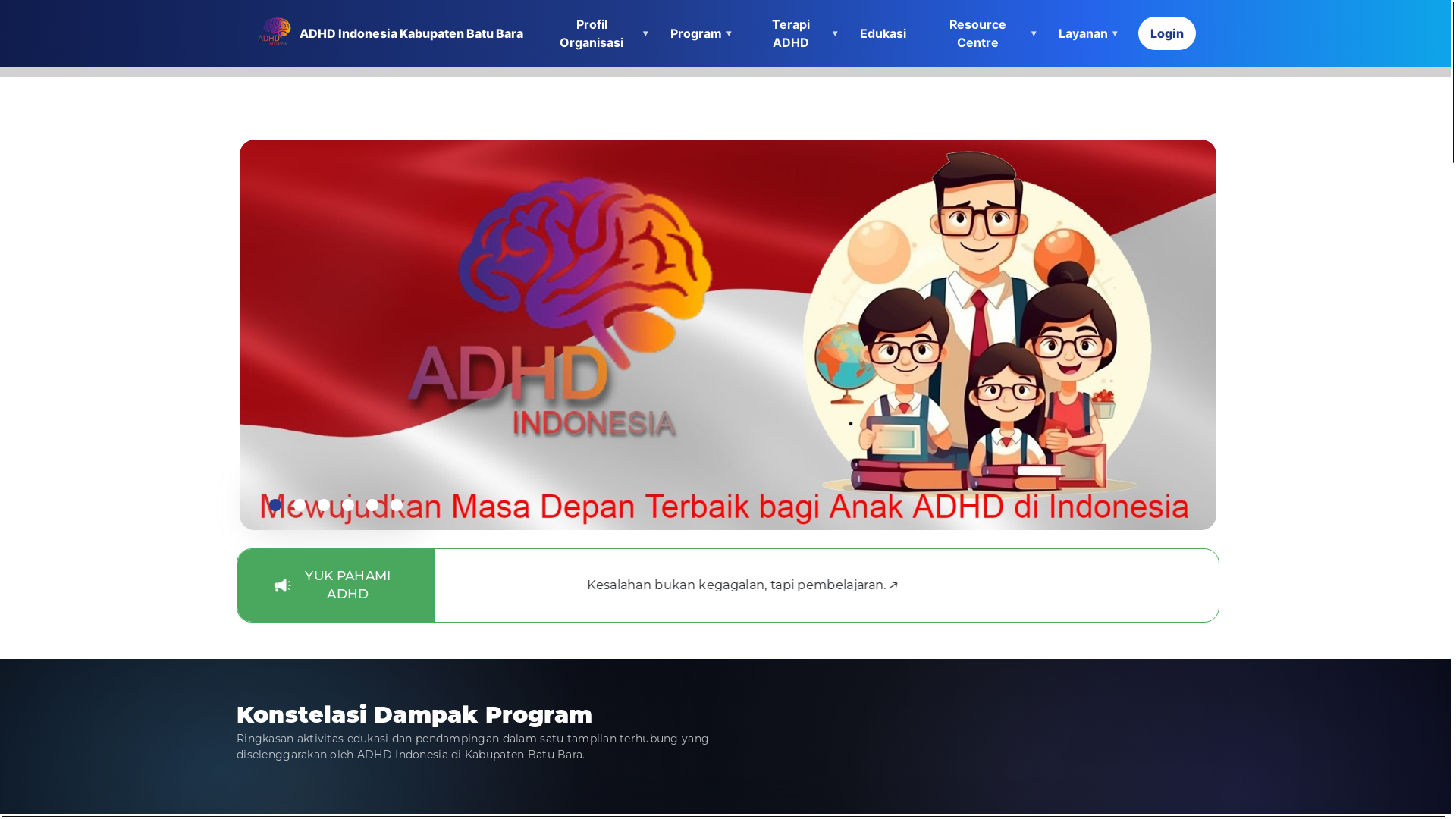 website screenshot of https://adhdbatubara.org/