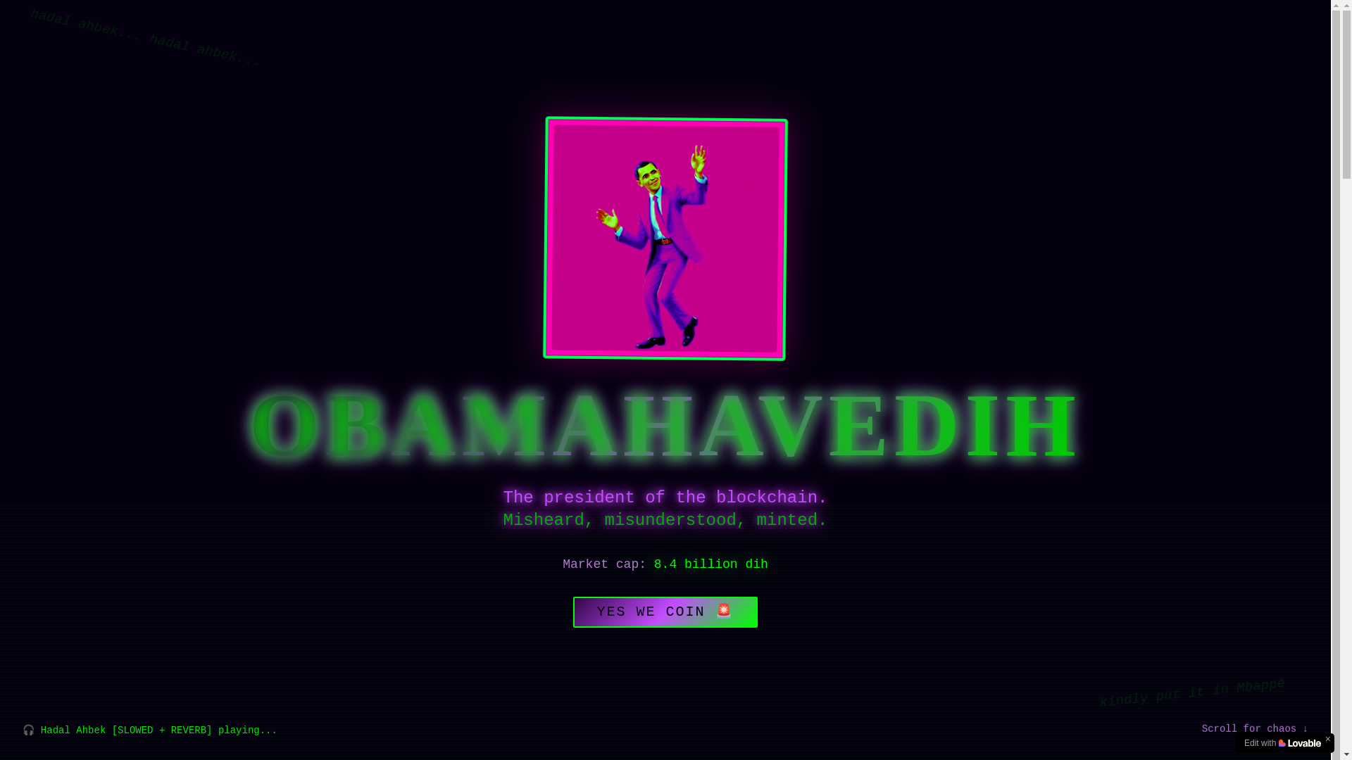 website screenshot of https://obamahavedih.site/