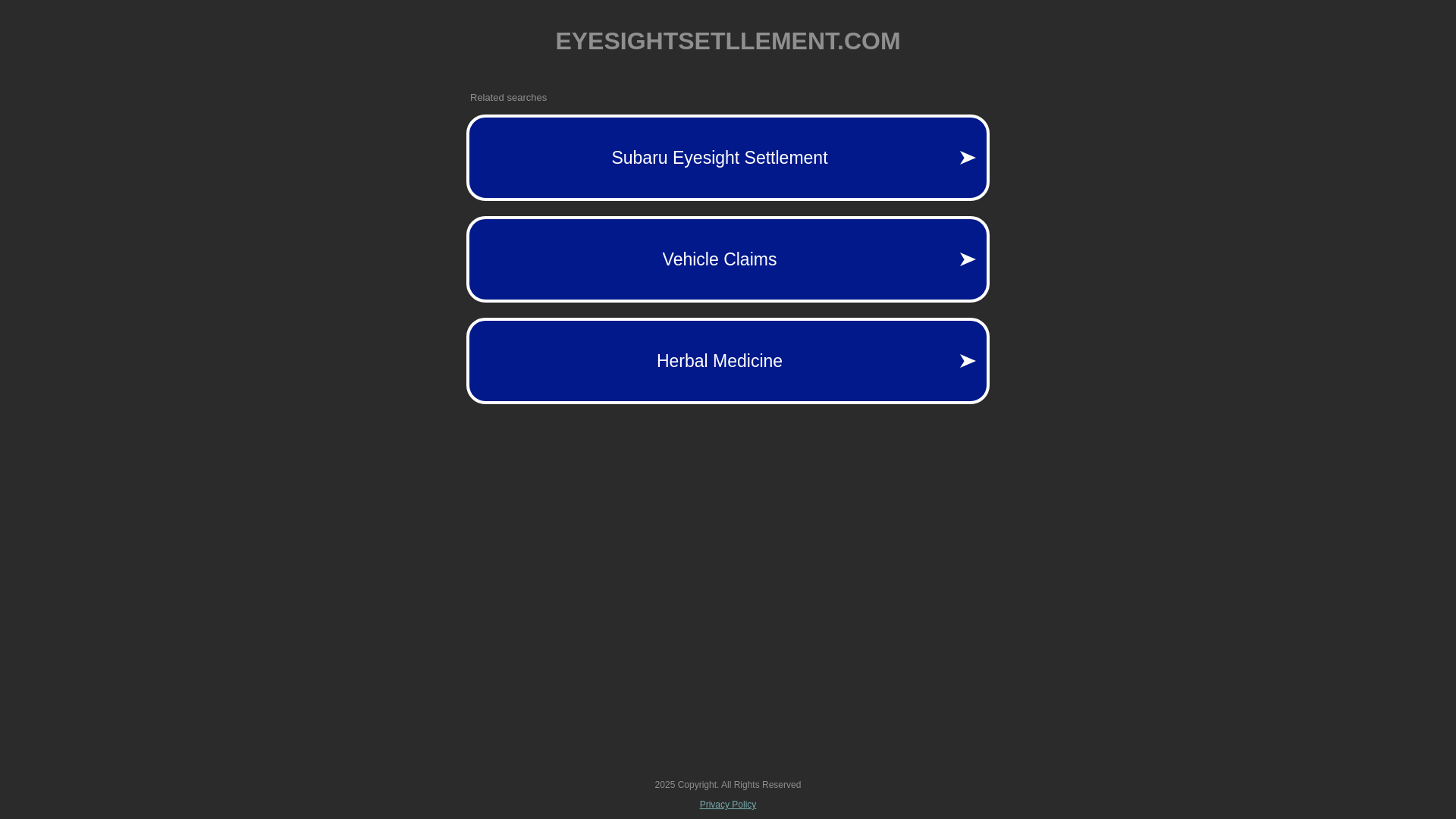 website screenshot of https://eyesightsetllement.com/