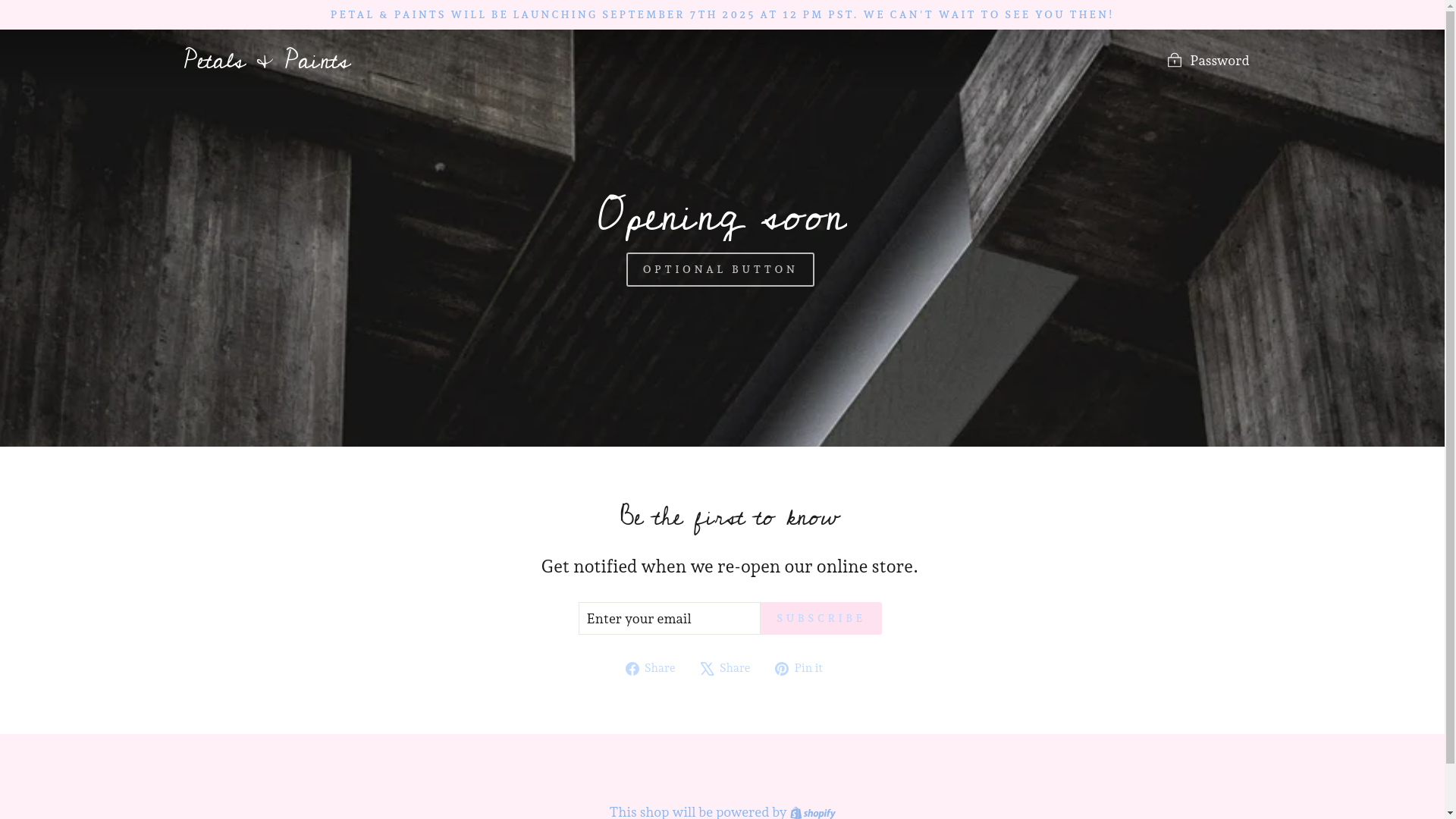 website screenshot of https://petalsandpaints.ca/