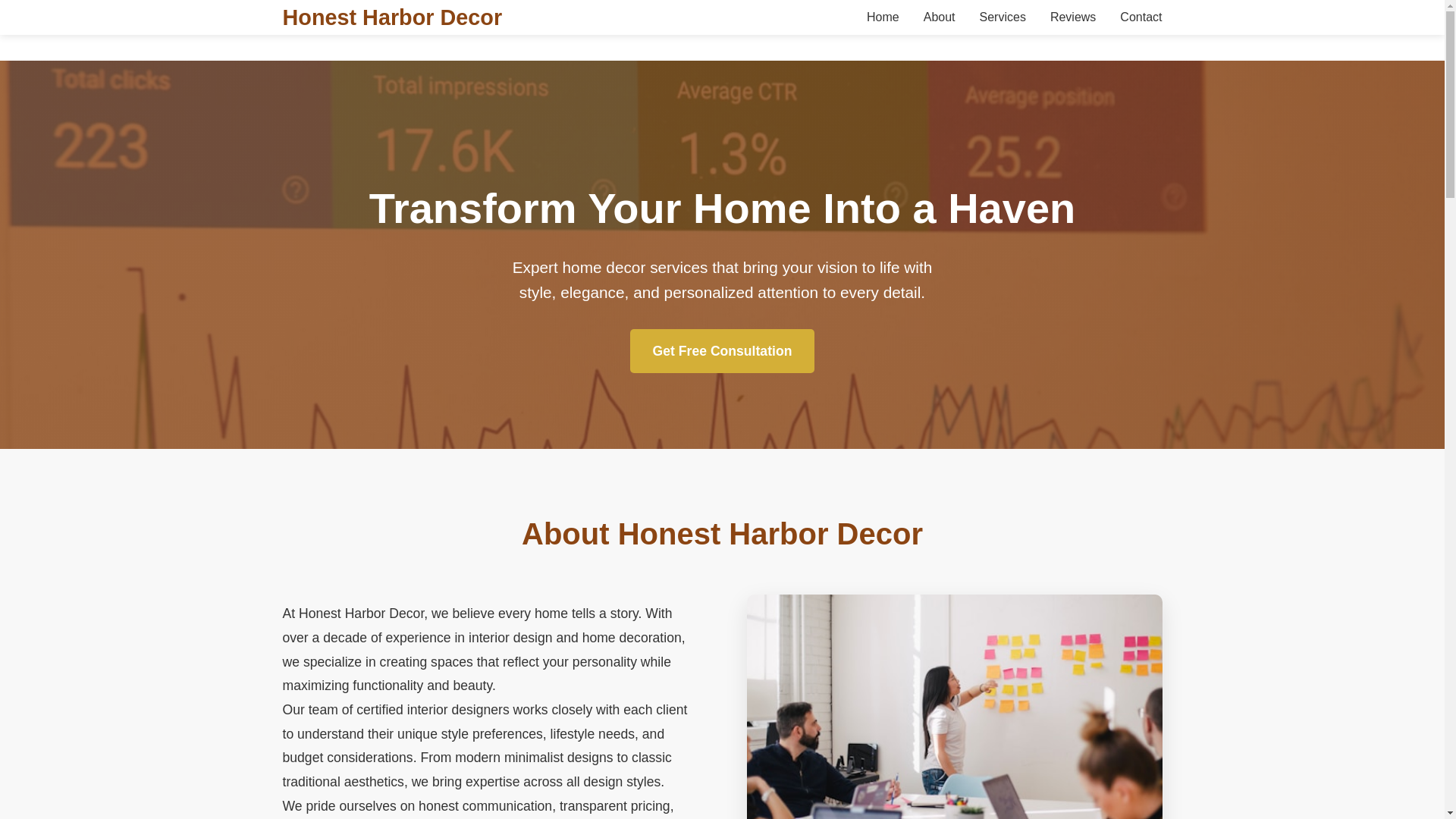 website screenshot of https://honestharbordecor.click/