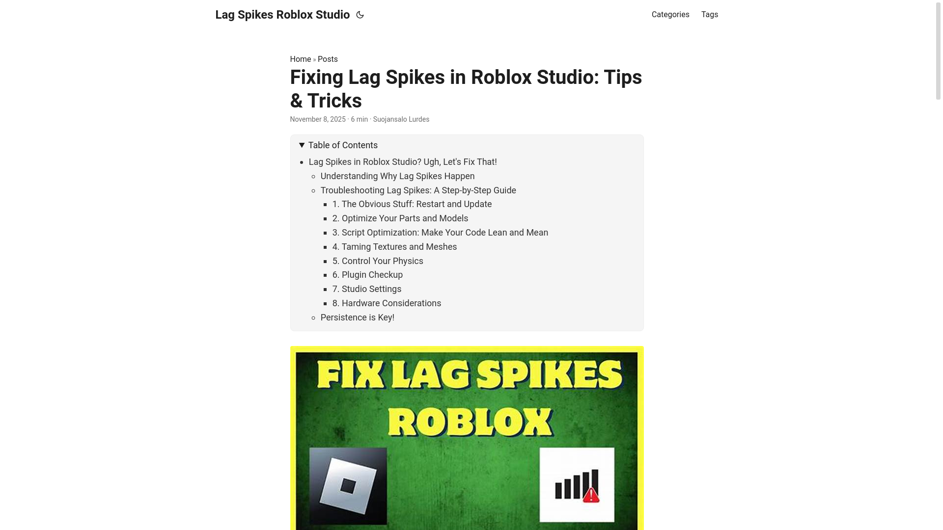 website screenshot of https://lag-spikes-roblox-studio.pages.dev/