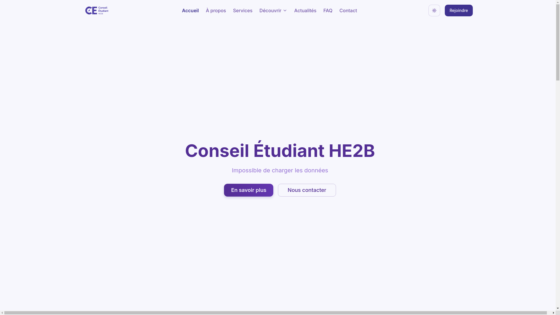 website screenshot of https://cehe2b.be/