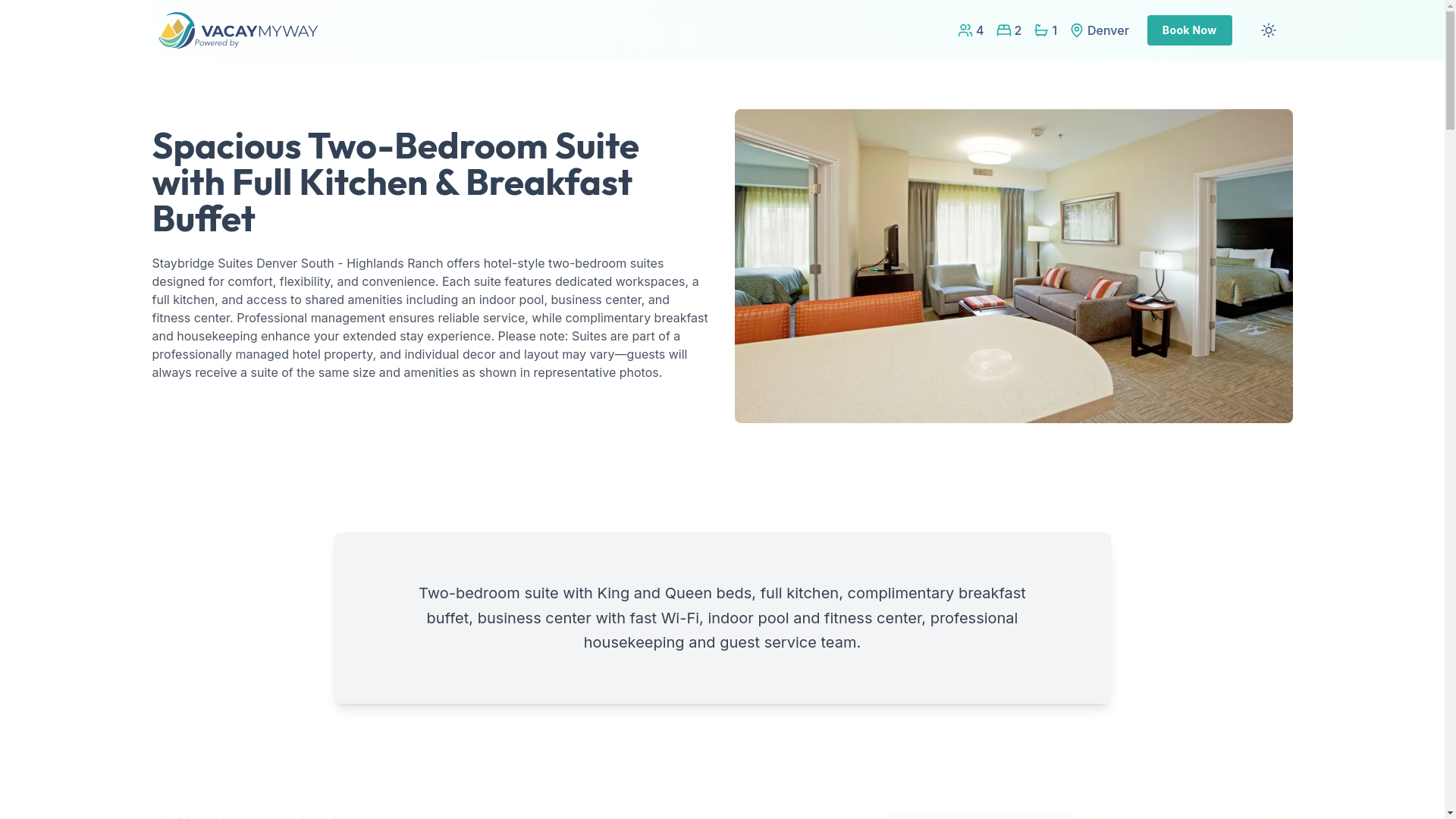 website screenshot of https://easesouthpark.vacations/