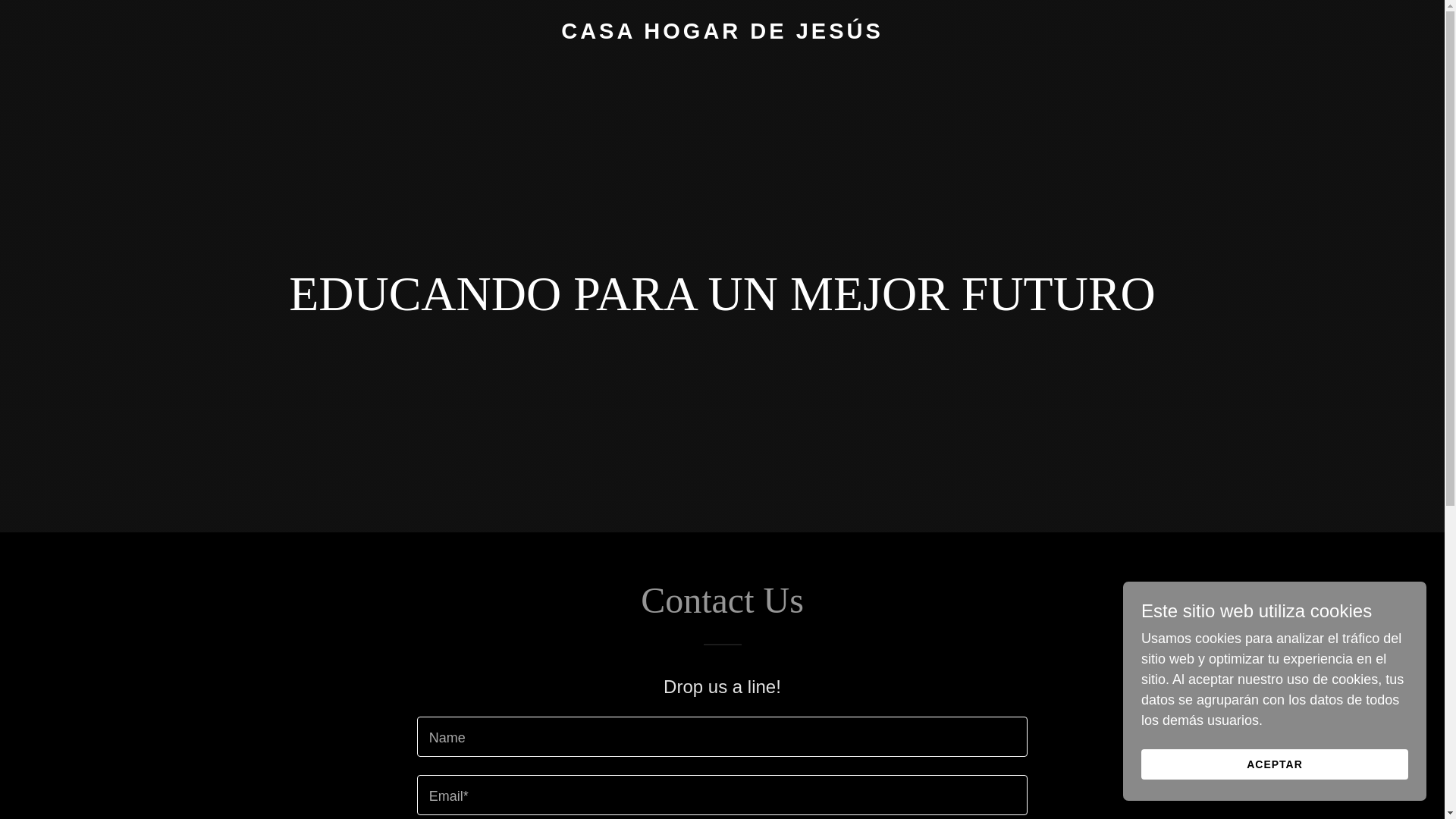 website screenshot of https://casahogardejesus.org/