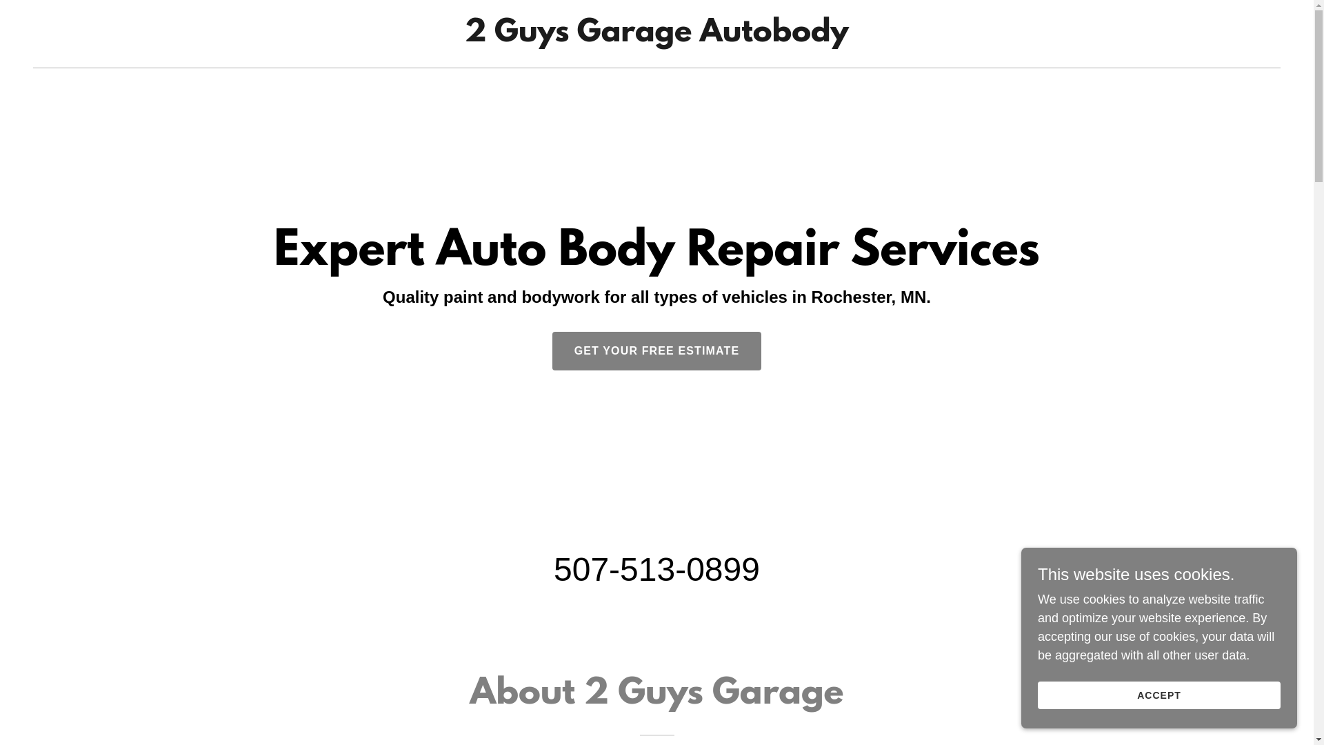 website screenshot of https://2guysgarageautobody.com/