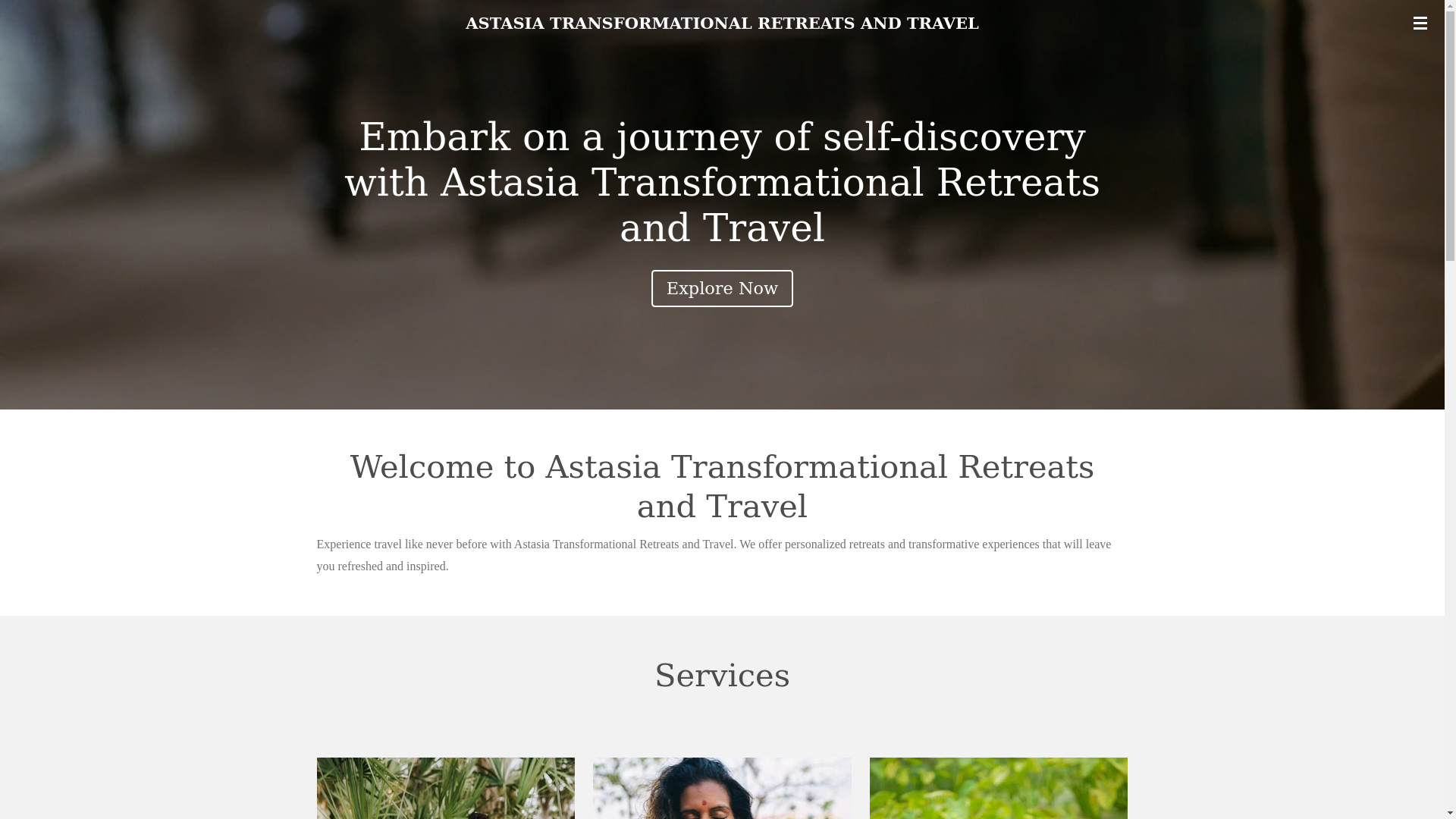 website screenshot of https://astasiaretreatsandtravel.com/