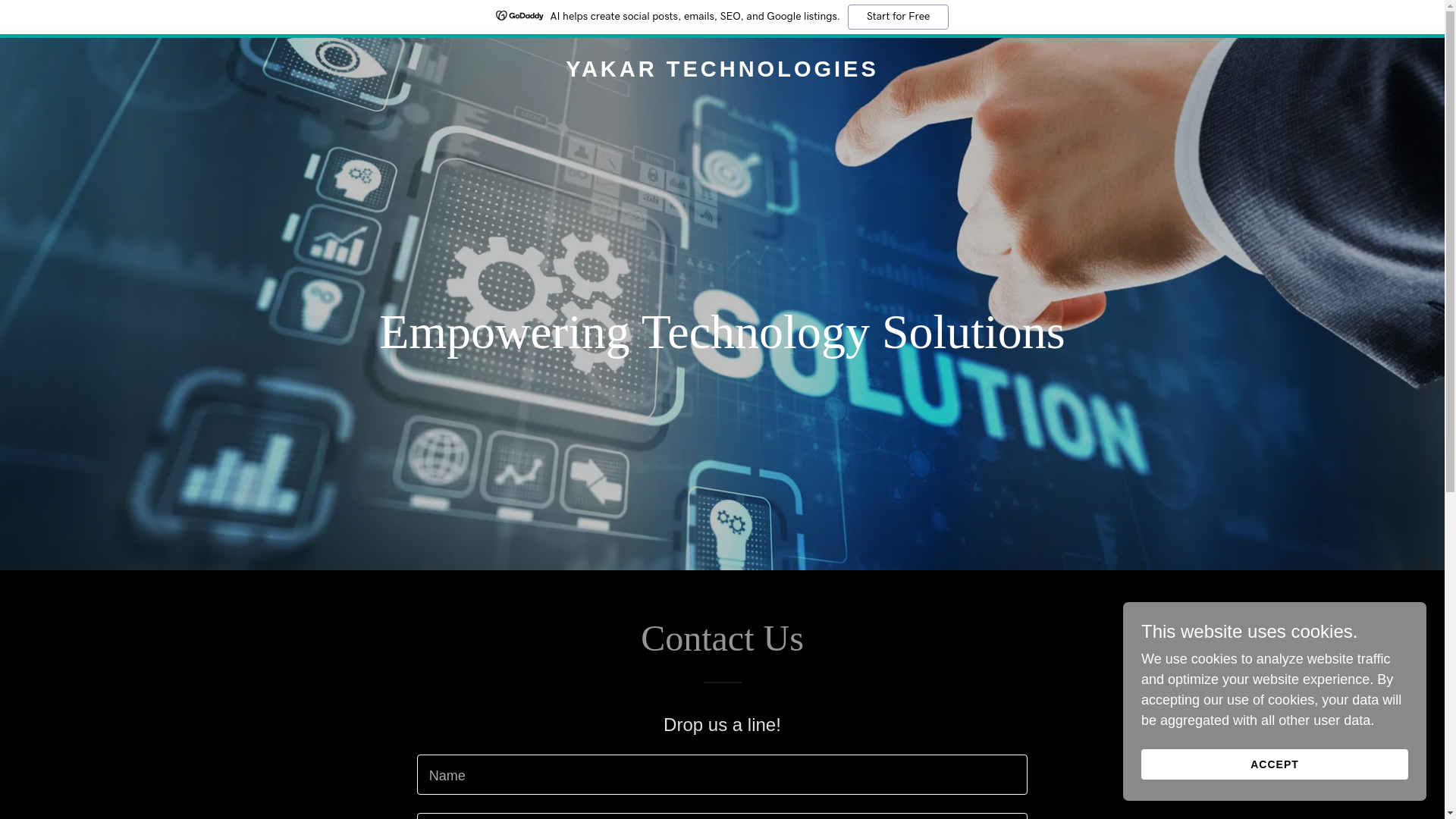 website screenshot of https://yakartechnologies.com/