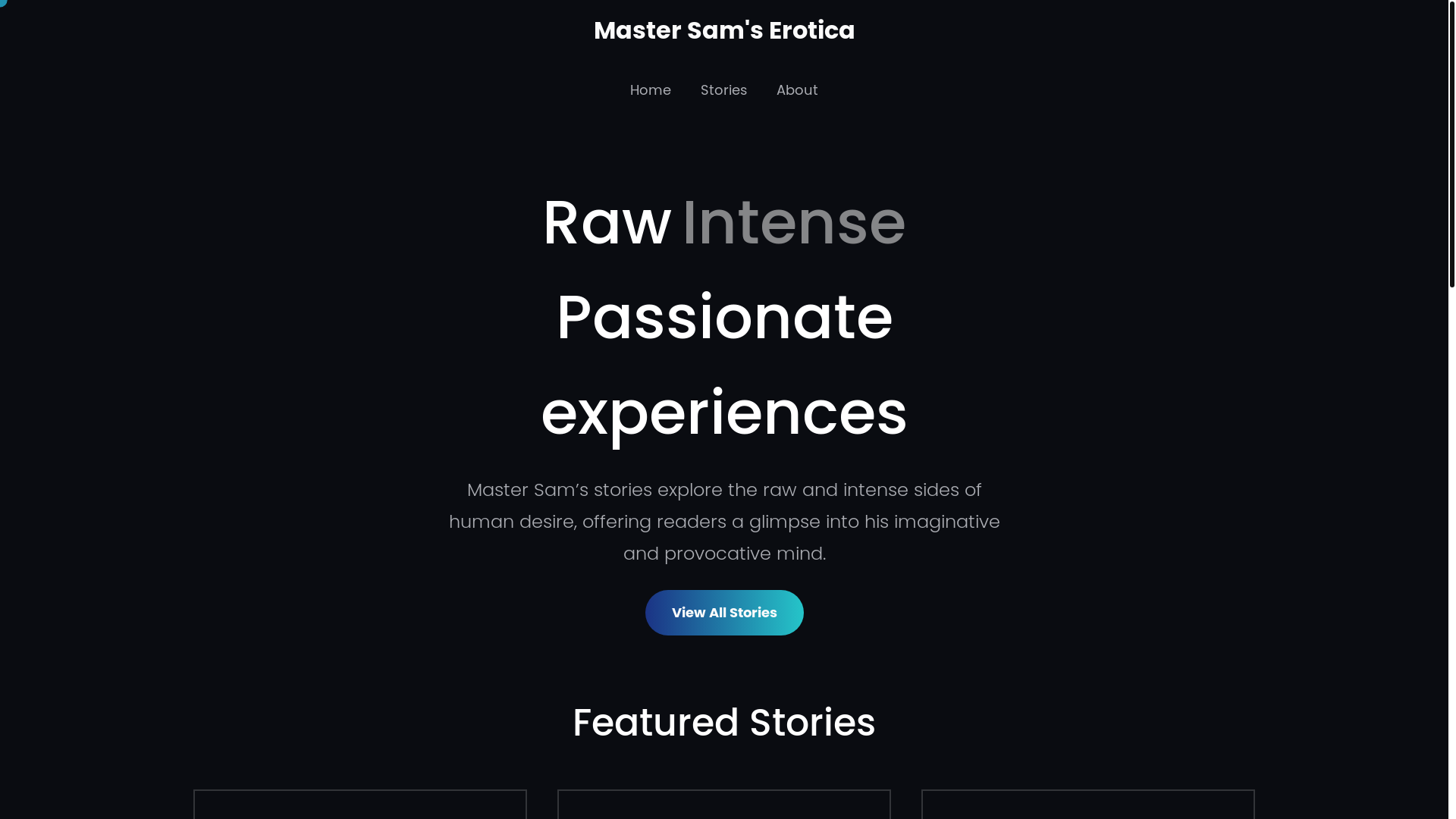 website screenshot of https://mastersamserotica.com/