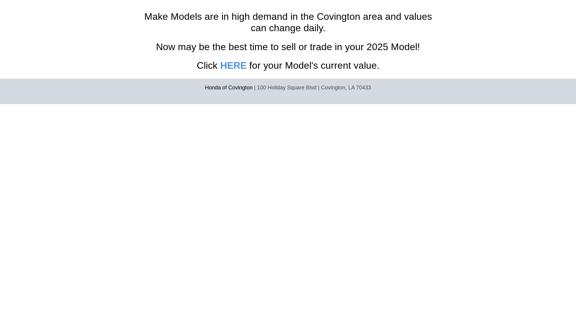 website screenshot of https://hondacovingtonoffers.com/